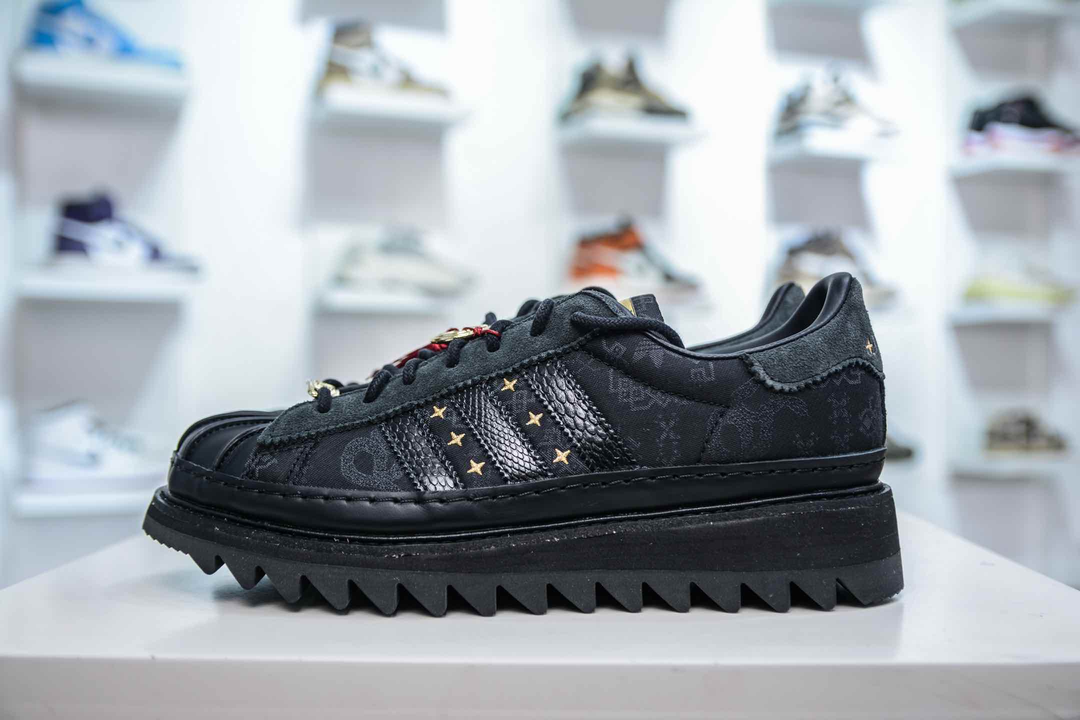 纯原 CLOT x adidas originals Superstar CNY 黑色 JR5114