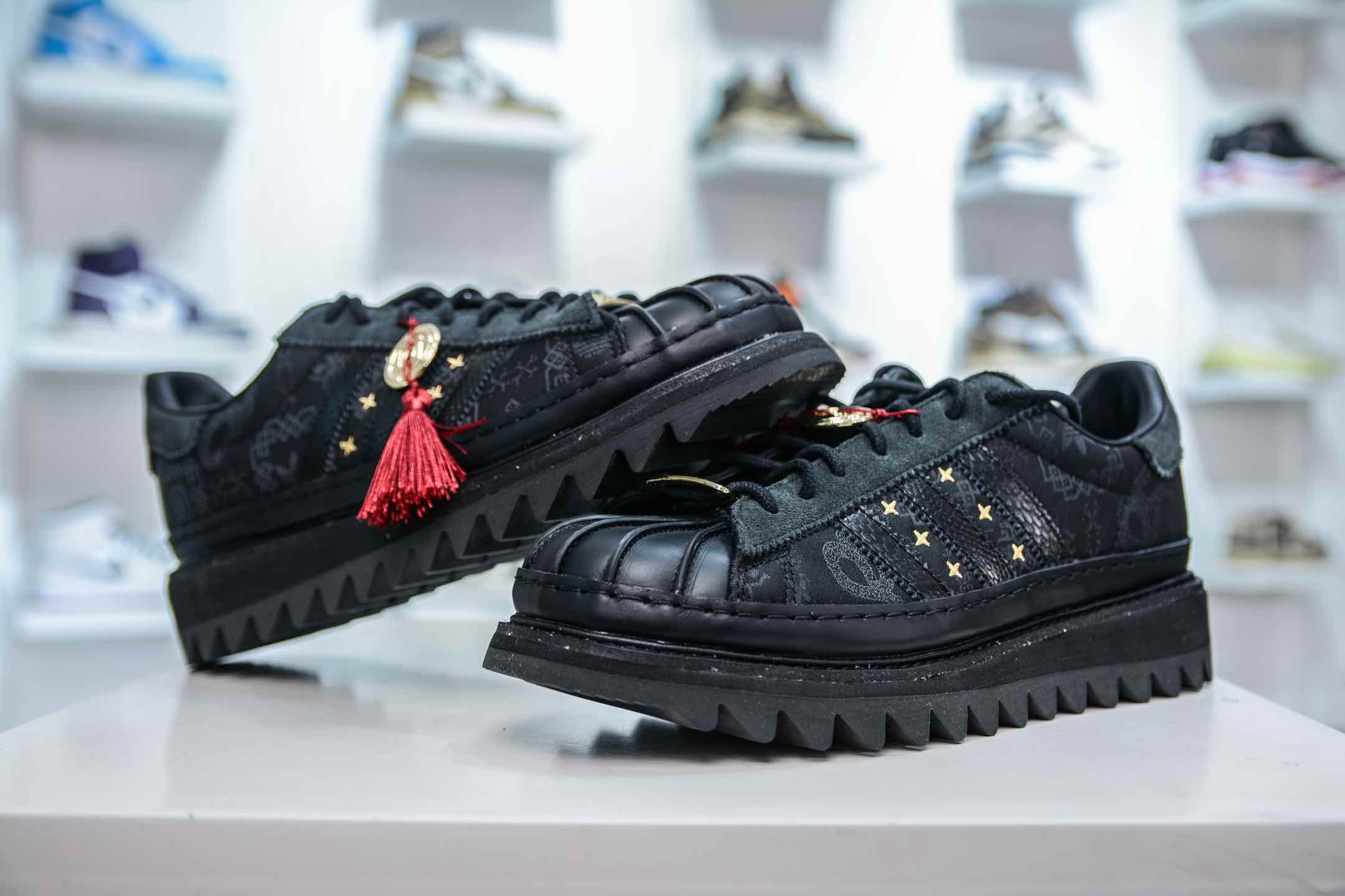 纯原 CLOT x adidas originals Superstar CNY 黑色 JR5114