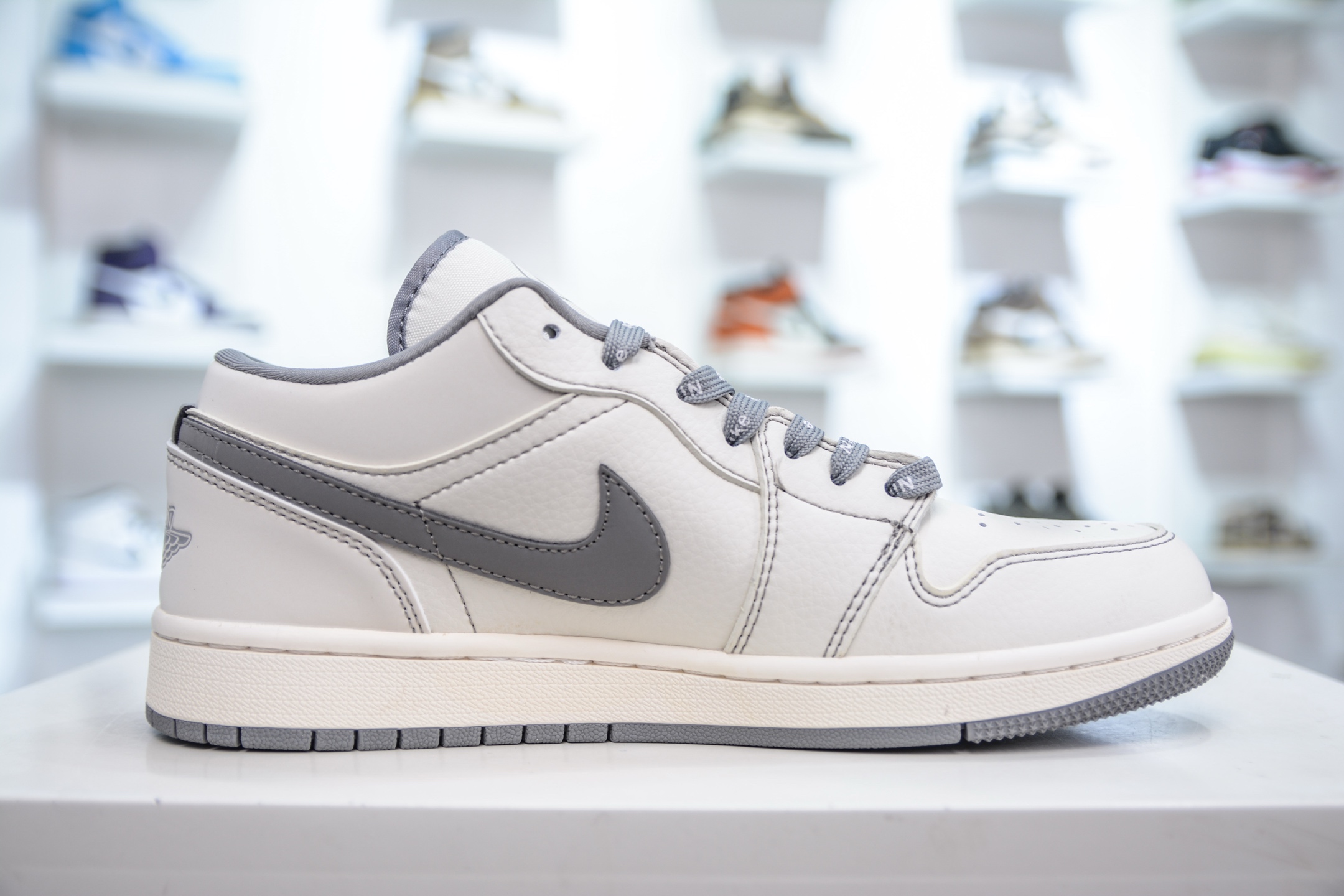 Air Jordan 1 Low x Fragment Design 藤原浩闪电联名-米白灰  CF3688-020