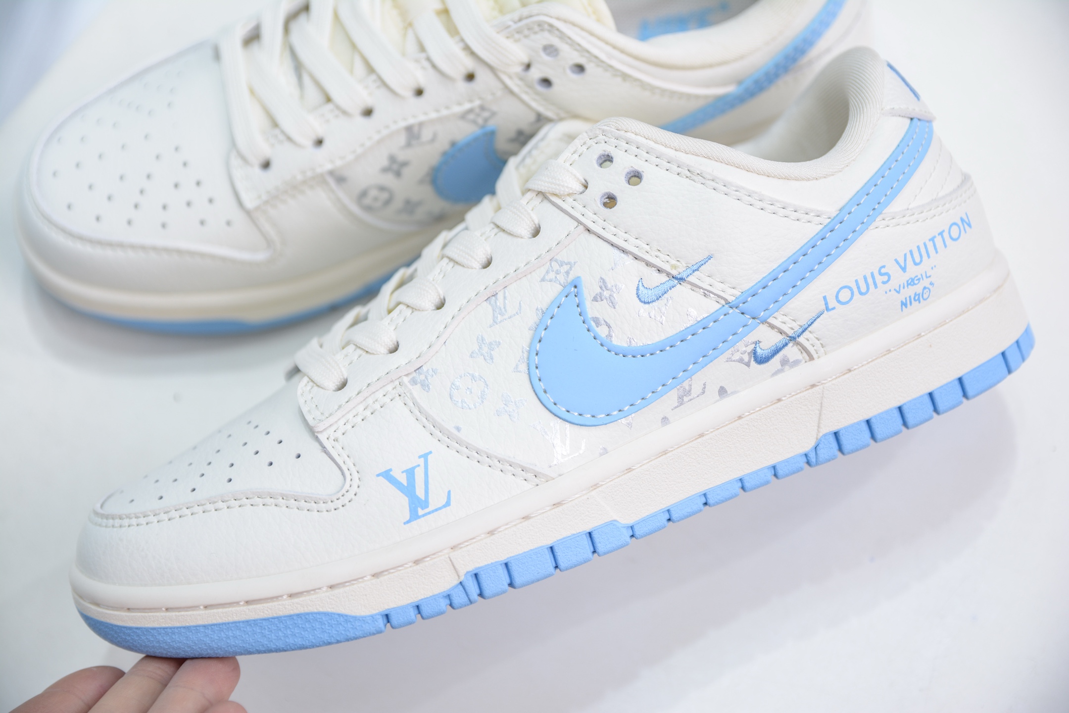 Nike Dunk Low x Louis Vuitton LV联名-白蓝双勾  CF3688-005