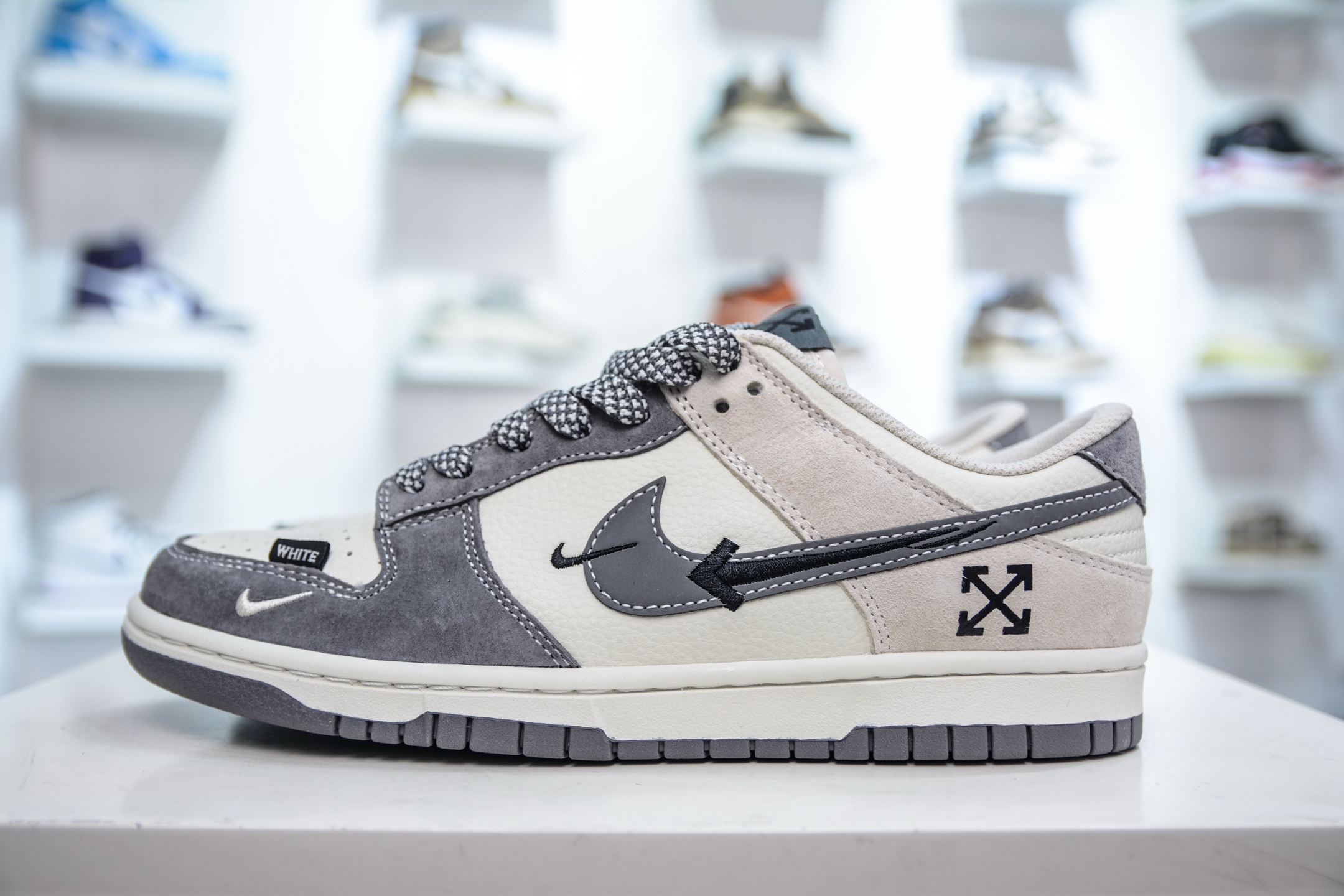 Nike SB Dunk Low x OFF-WHITE OW联名-拼色灰勾 DJ2024-133