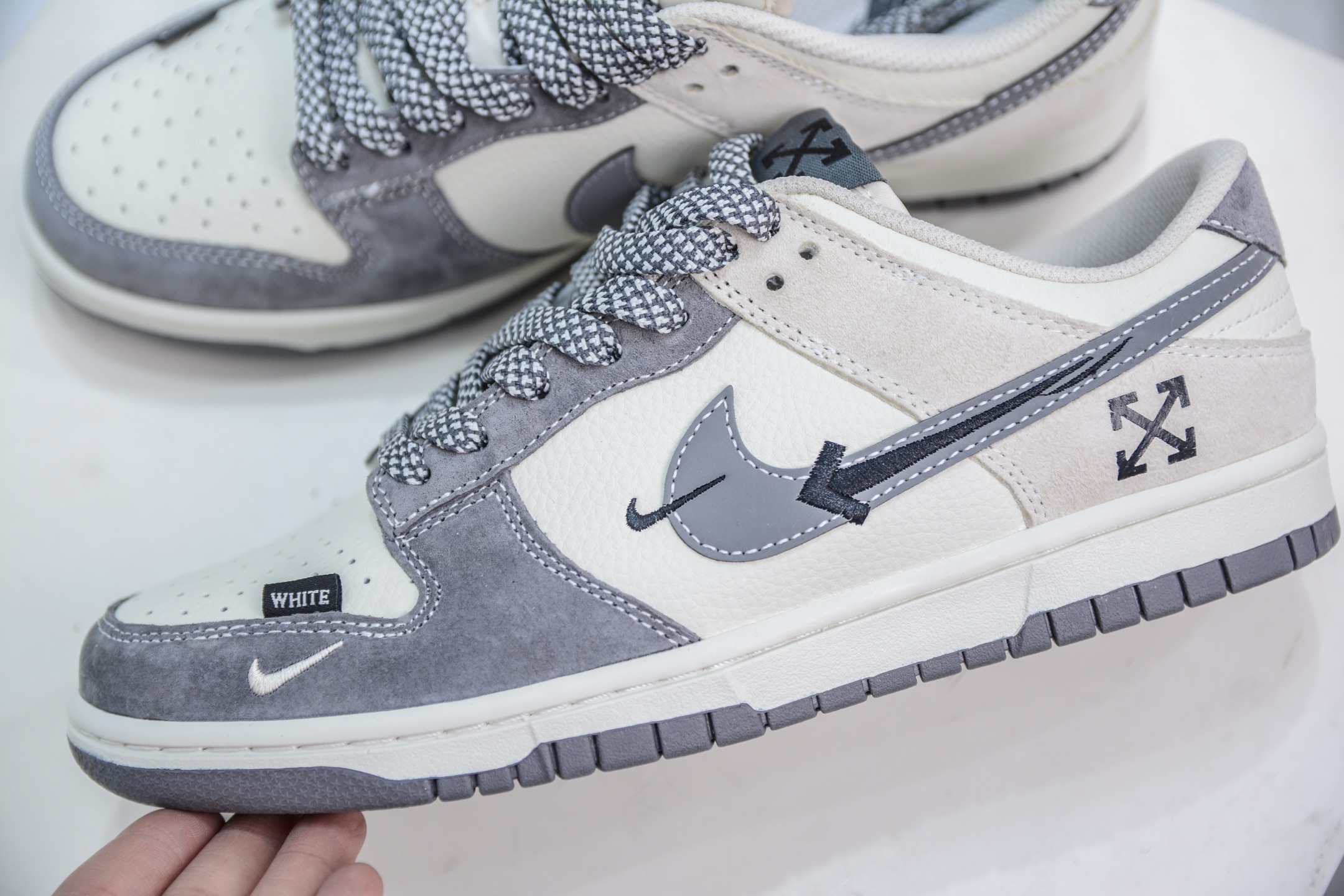 Nike SB Dunk Low x OFF-WHITE OW联名-拼色灰勾 DJ2024-133