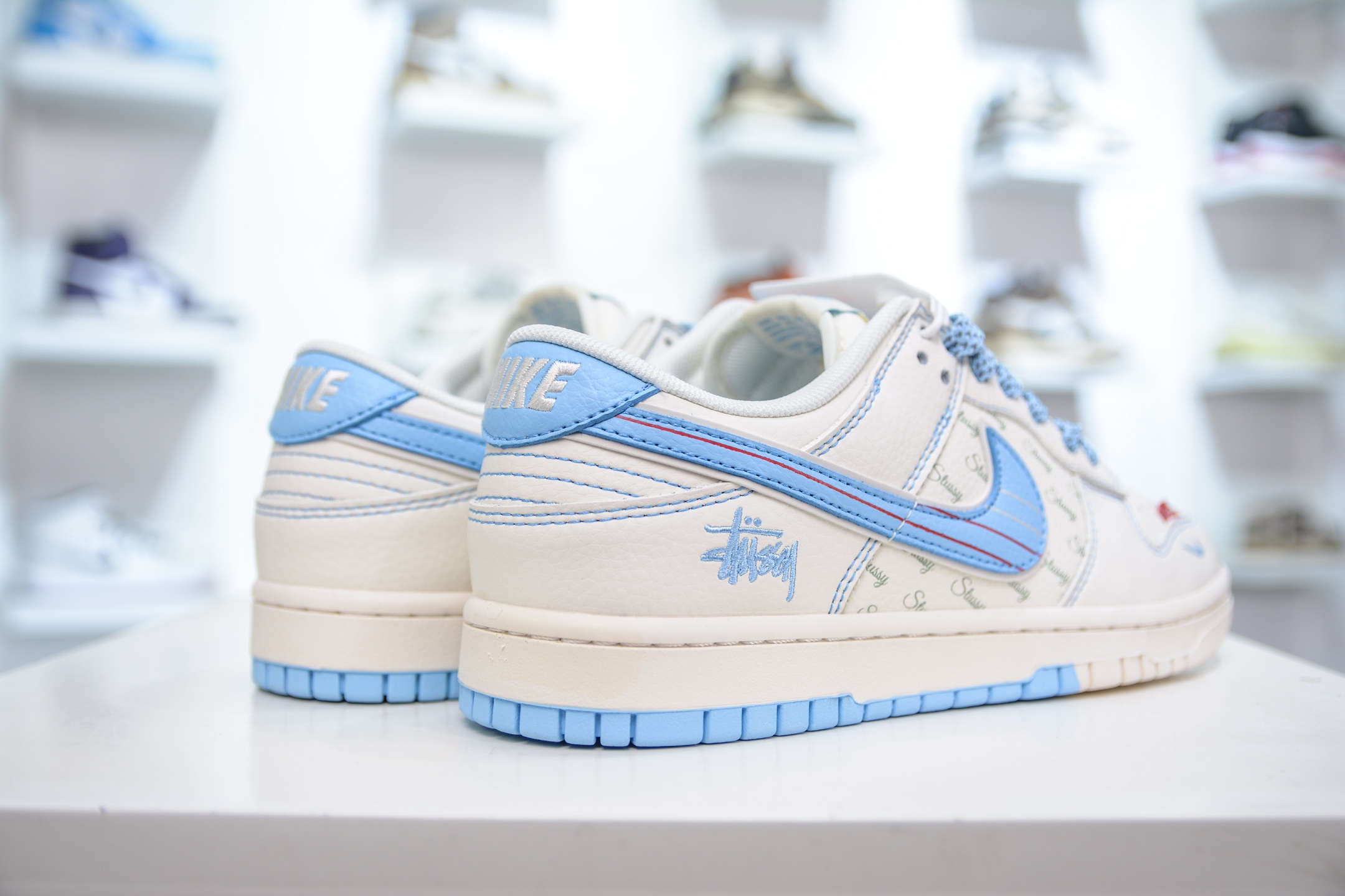 280  Nike SB Dunk Low x Stussy 斯图西联名-白蓝  XS6089-534