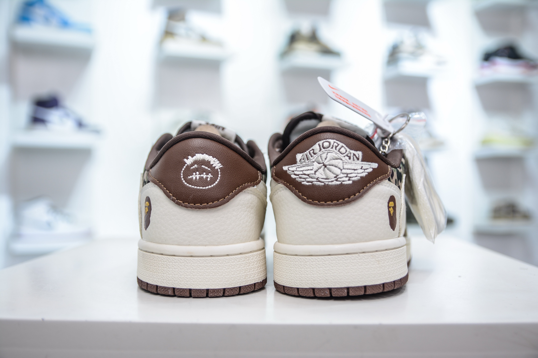 270  TS x Air Jordan AJ1 Low x Bape 猿人头联名-米棕迷彩 弹力鞋带   XS2024-019