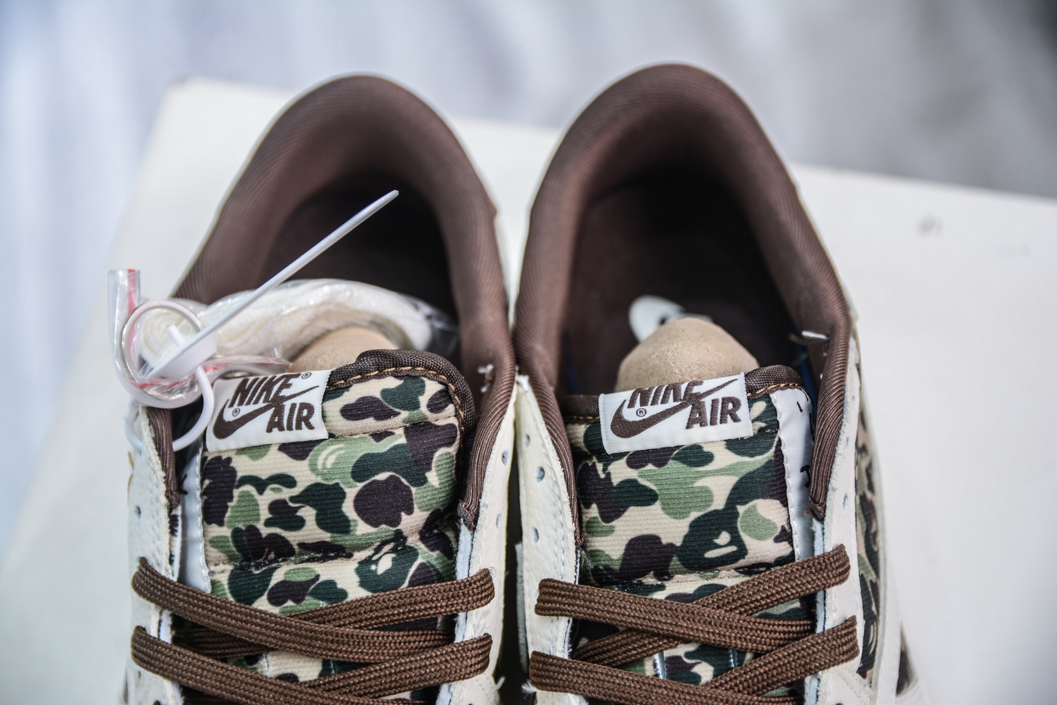 270  TS x Air Jordan AJ1 Low x Bape 猿人头联名-米棕迷彩 弹力鞋带   XS2024-019