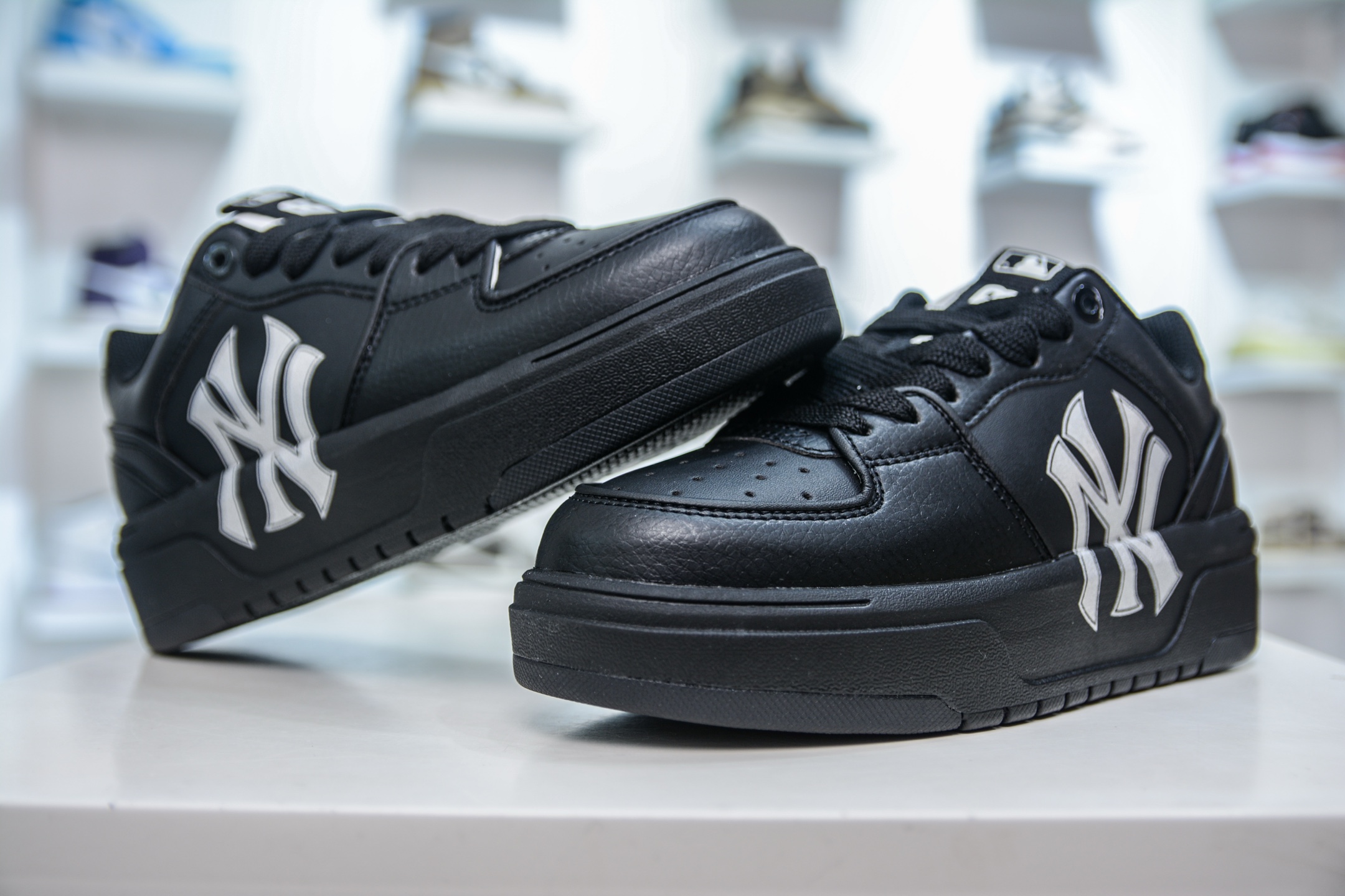 190   X版纯原 NY MLB Chunky Liner 纽约洋基队 秘银武士 定制增高厚底休闲运动鞋  3ASXCA12N-50WHS