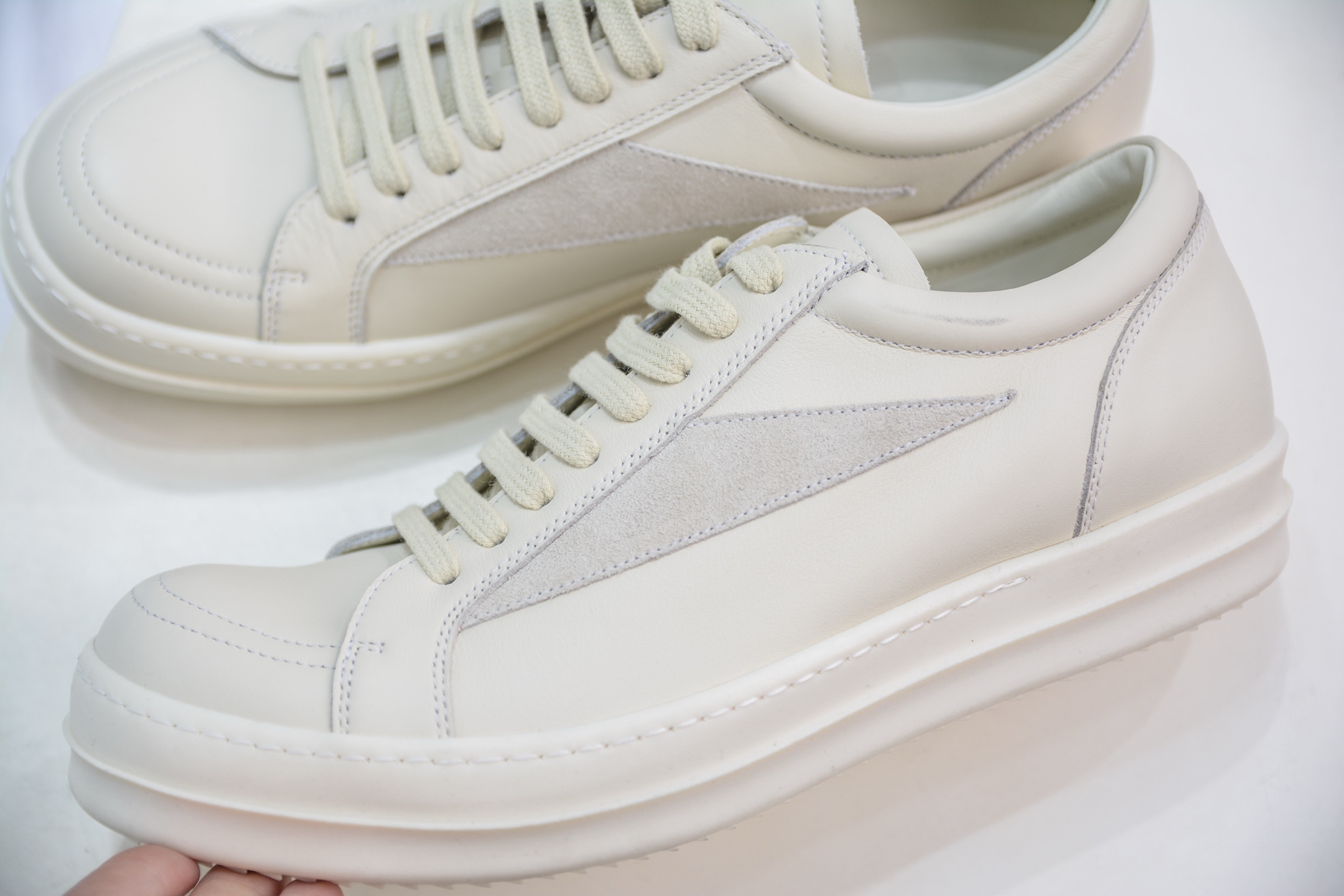 OG纯原 Rick Owens Drkshdw 瑞克·欧文斯低帮 白皮面 时尚运动板鞋