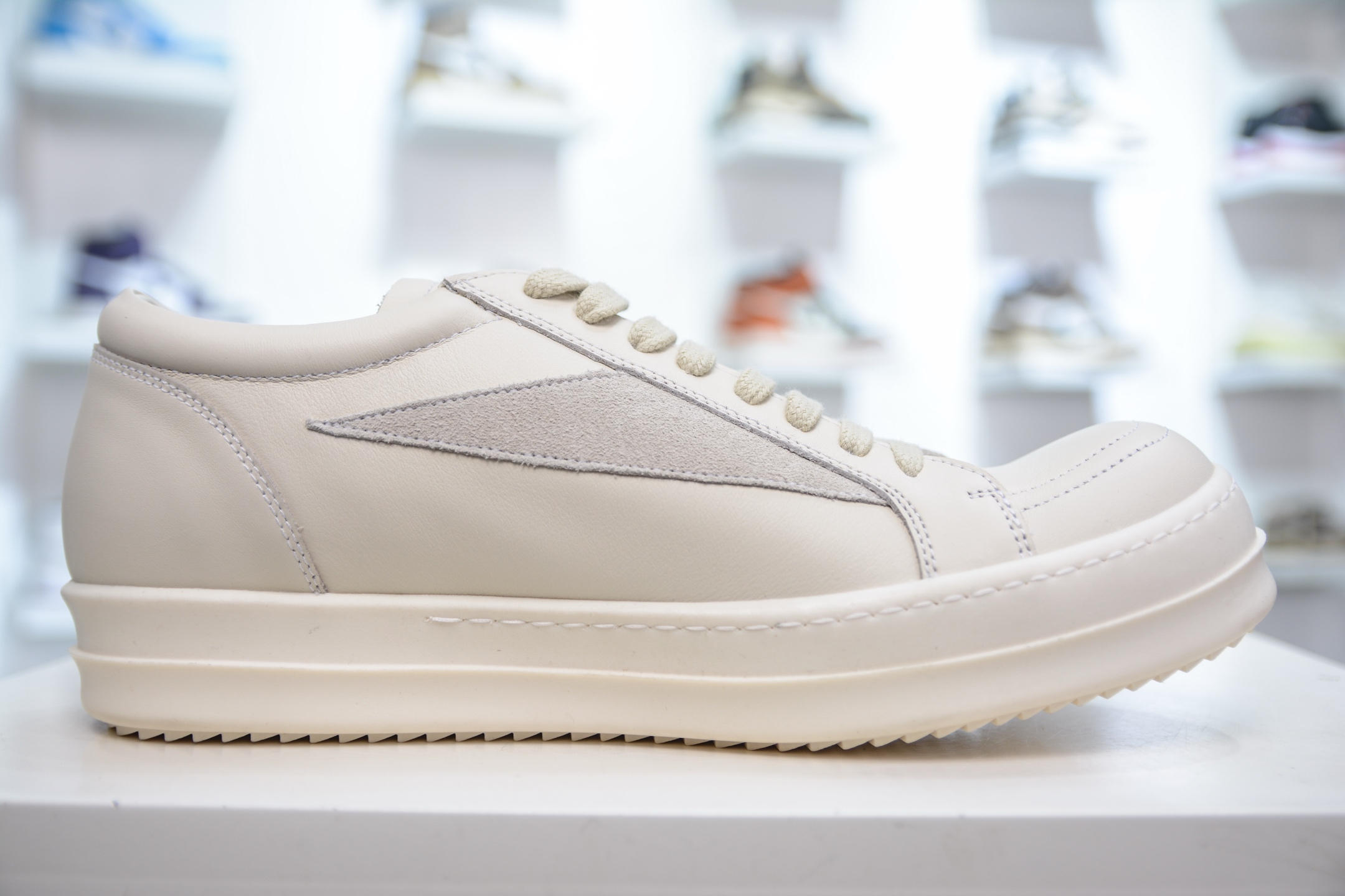 OG纯原 Rick Owens Drkshdw 瑞克·欧文斯低帮 白皮面 时尚运动板鞋