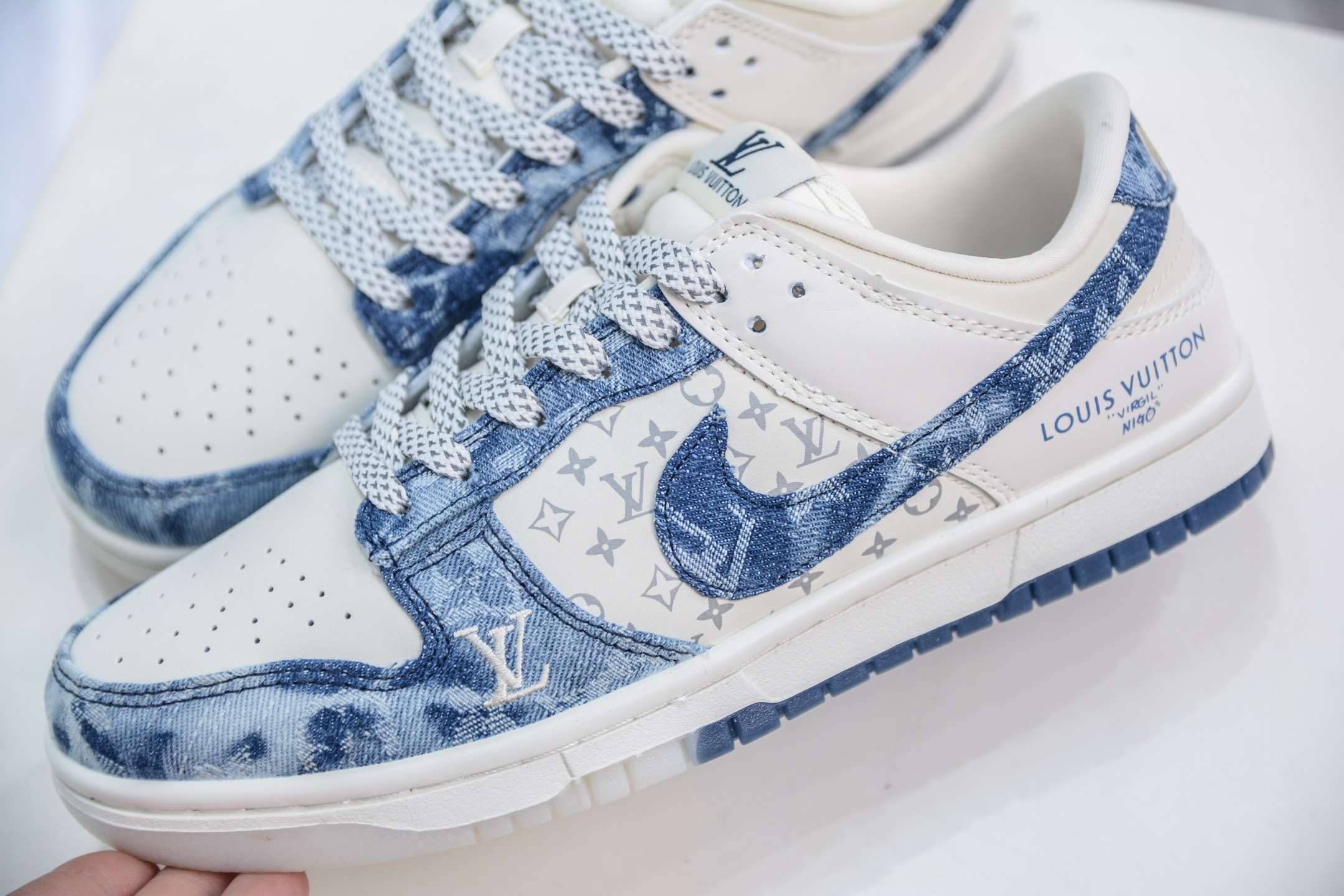 280 Nike SB Dunk Low x Louis Vuitton LV联名-白蓝牛仔布 CH8311-287
