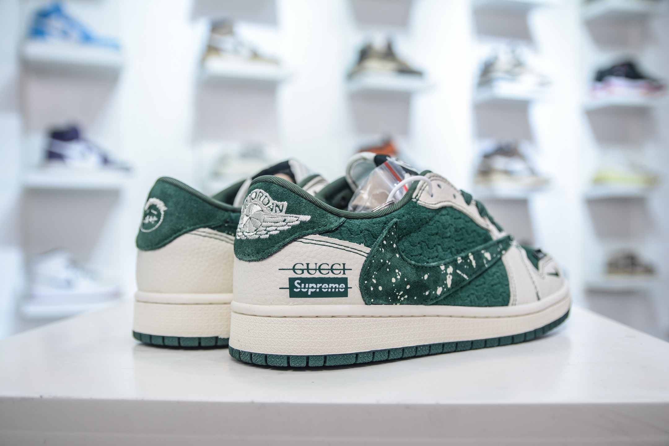 270 TS x Air Jordan x Supreme x Gucci x AJ1 Low 倒钩低帮联名古驰SUP-编织白绿 XS2024-0008