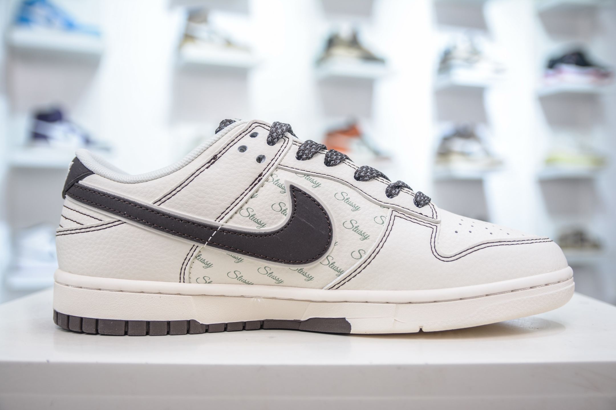 280 Nike SB Dunk Low x Supreme x Stussy SUP斯图西联名-白棕双拼红线 XS6089-536