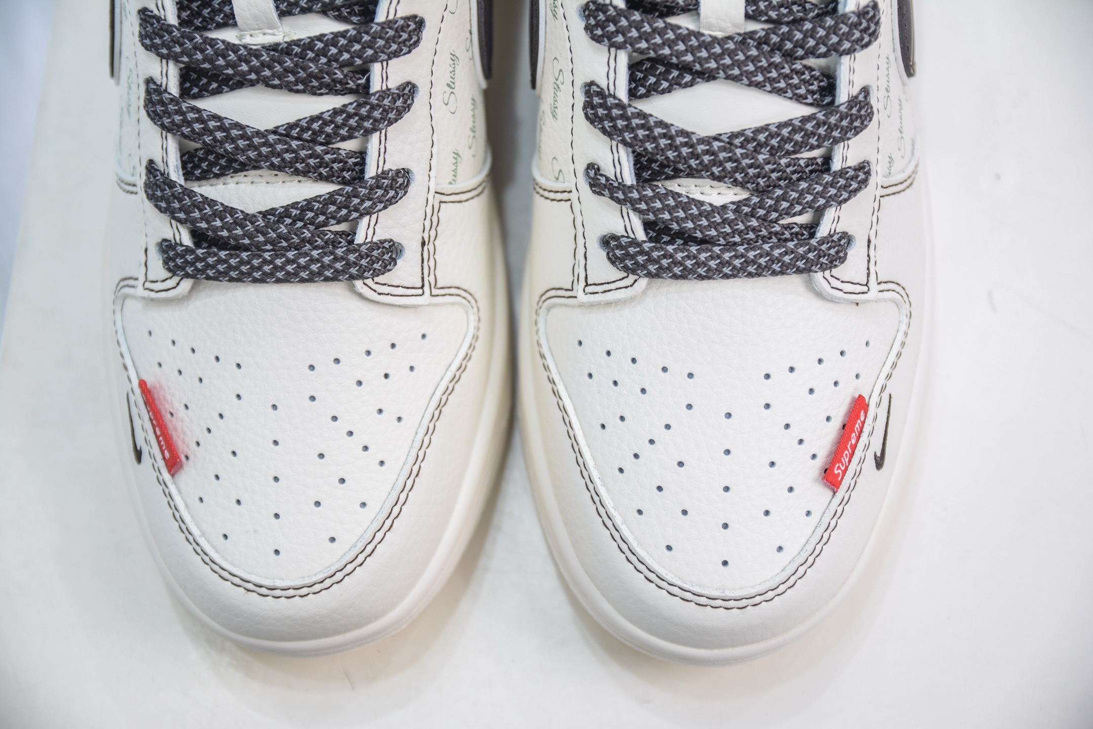 280 Nike SB Dunk Low x Supreme x Stussy SUP斯图西联名-白棕双拼红线 XS6089-536