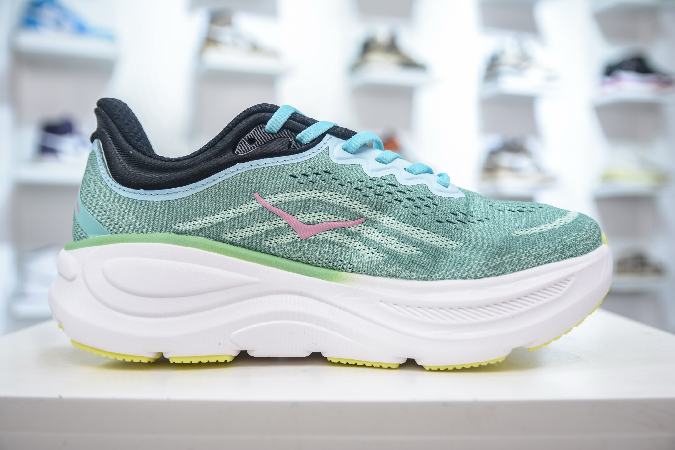 200 CS版 HOKA ONE ONE Bondi 9 WIDE 邦迪九代舒适防滑耐磨低帮休闲跑步鞋 1162011/GREN