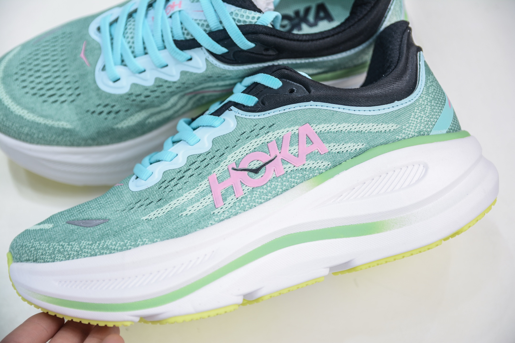 200 CS版 HOKA ONE ONE Bondi 9 WIDE 邦迪九代舒适防滑耐磨低帮休闲跑步鞋 1162011/GREN