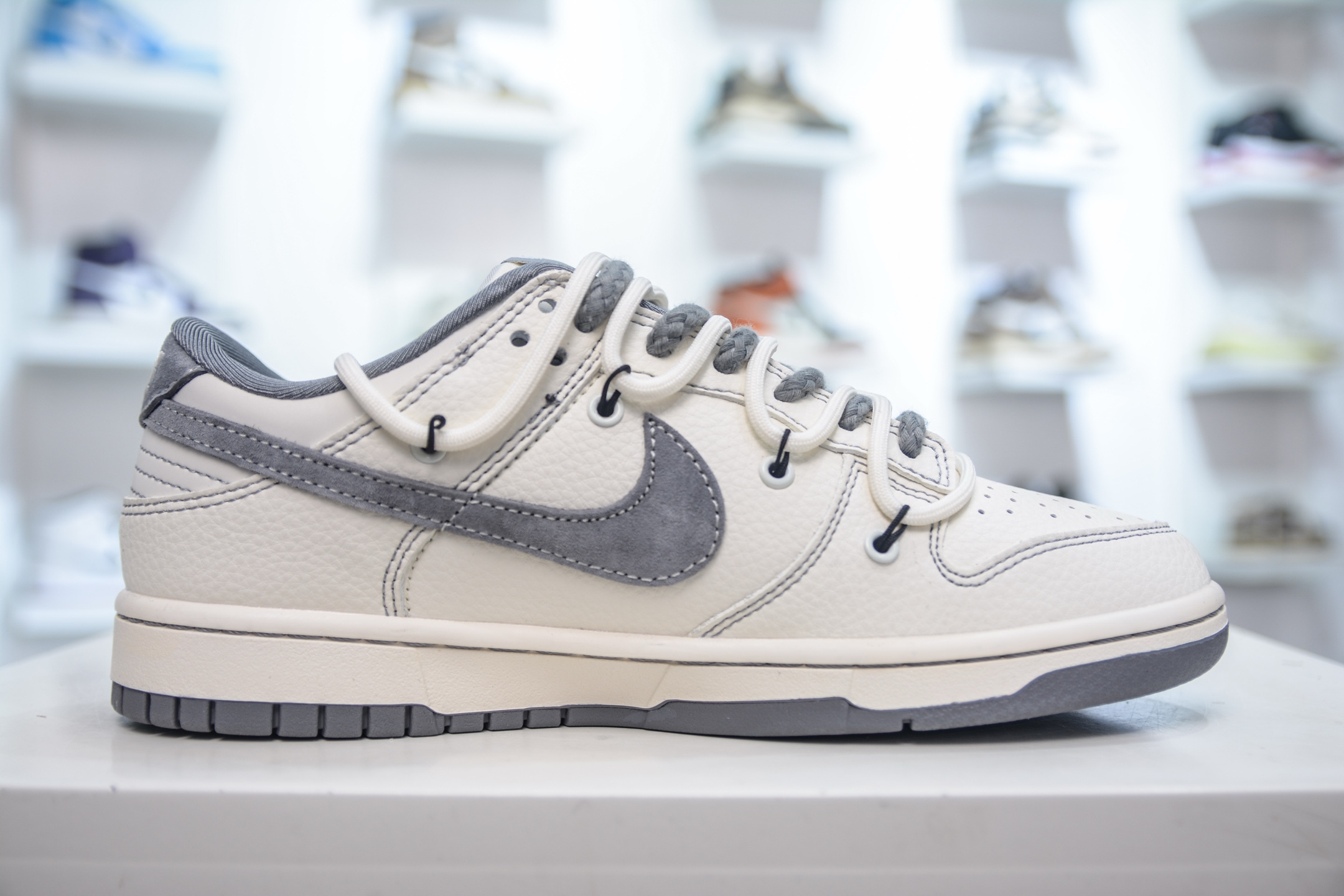 300 Nike SB Dunk Low x The North Face x CDG 北面CDG联名-米白灰勾绑带 YX5066-285