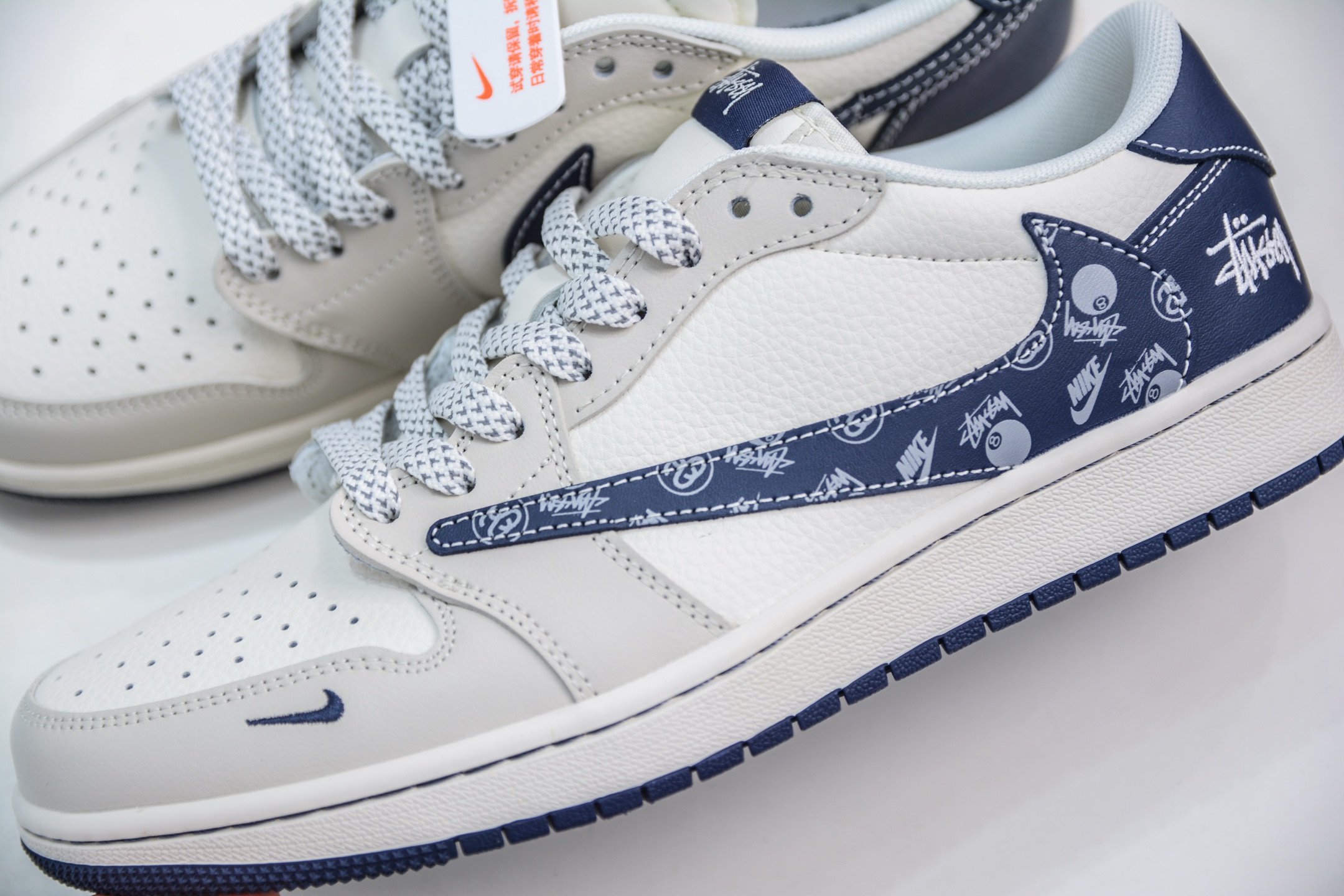 270 TS x Air Jordan x Stussy AJ1 Low 倒钩低帮联名斯图西-米蓝花勾 JJ2508-551
