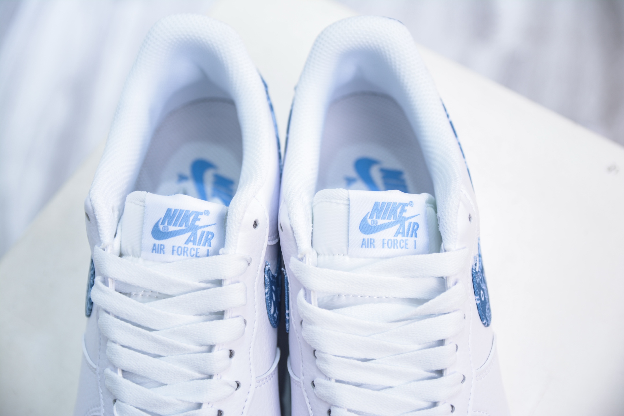 PB版 Nike Air Force 1 Low ”Paisley Swoosh”白蓝腰果花 空军一号低帮百搭休闲运动板鞋 DH4406-100