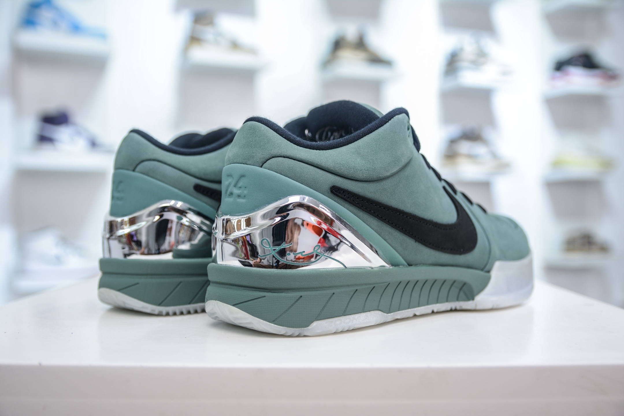 TOP纯原 NK Zoom Kobe 4 科比四代 电镀银绿色 Zoom Turbo气垫后掌EVA缓震 实战配置直接拉满 FQ3545-300