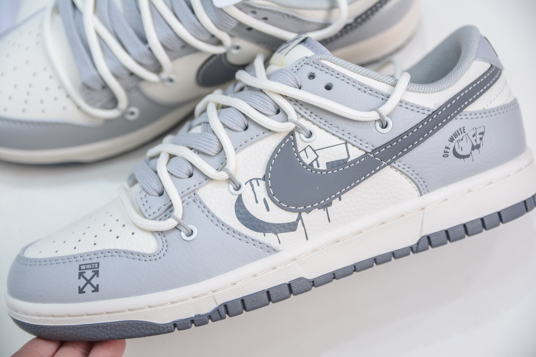 Nike SB Dunk Low x OFF-WHITE OW联名-白灰绑带 DM6868-078
