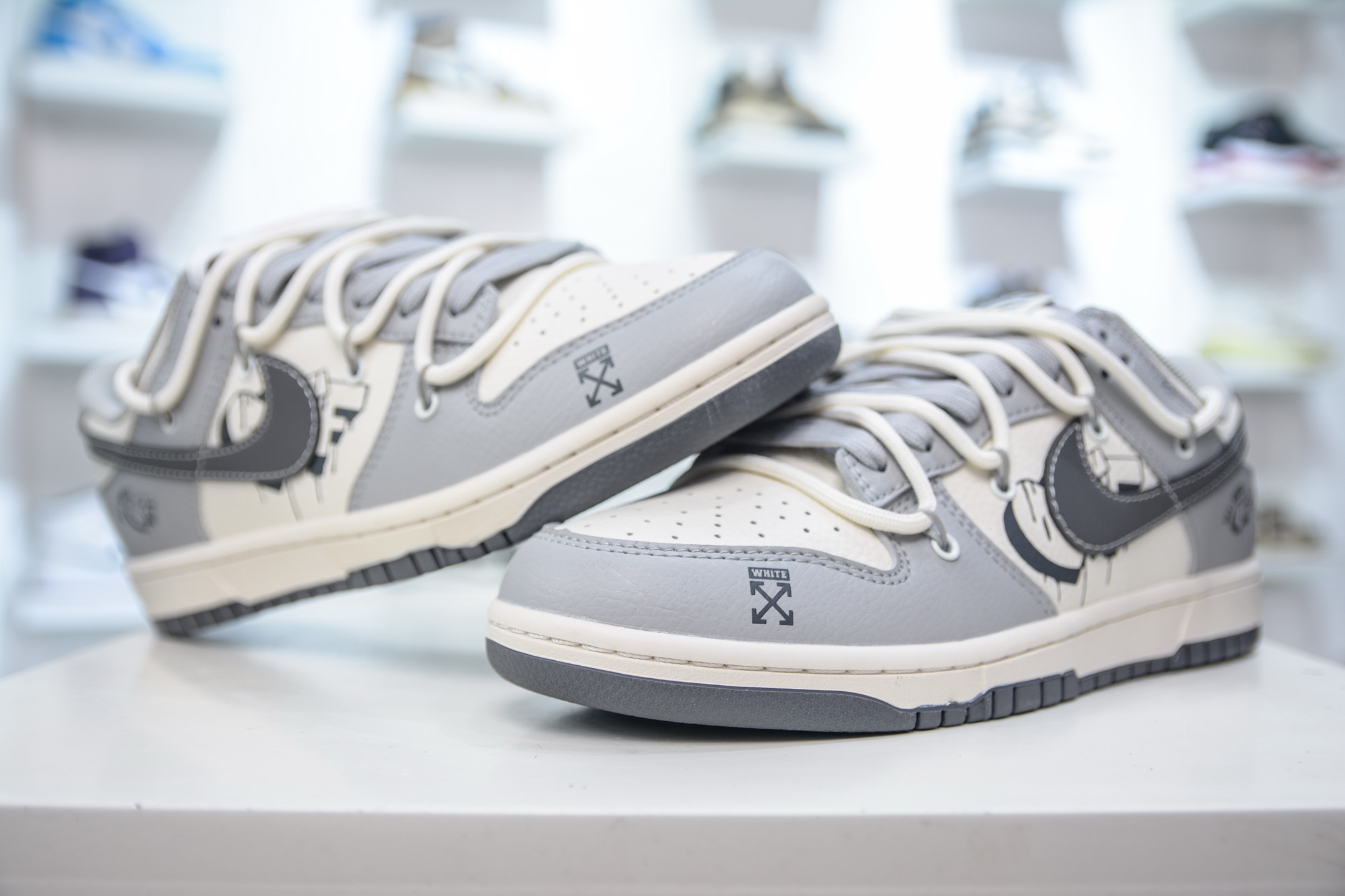 Nike SB Dunk Low x OFF-WHITE OW联名-白灰绑带 DM6868-078