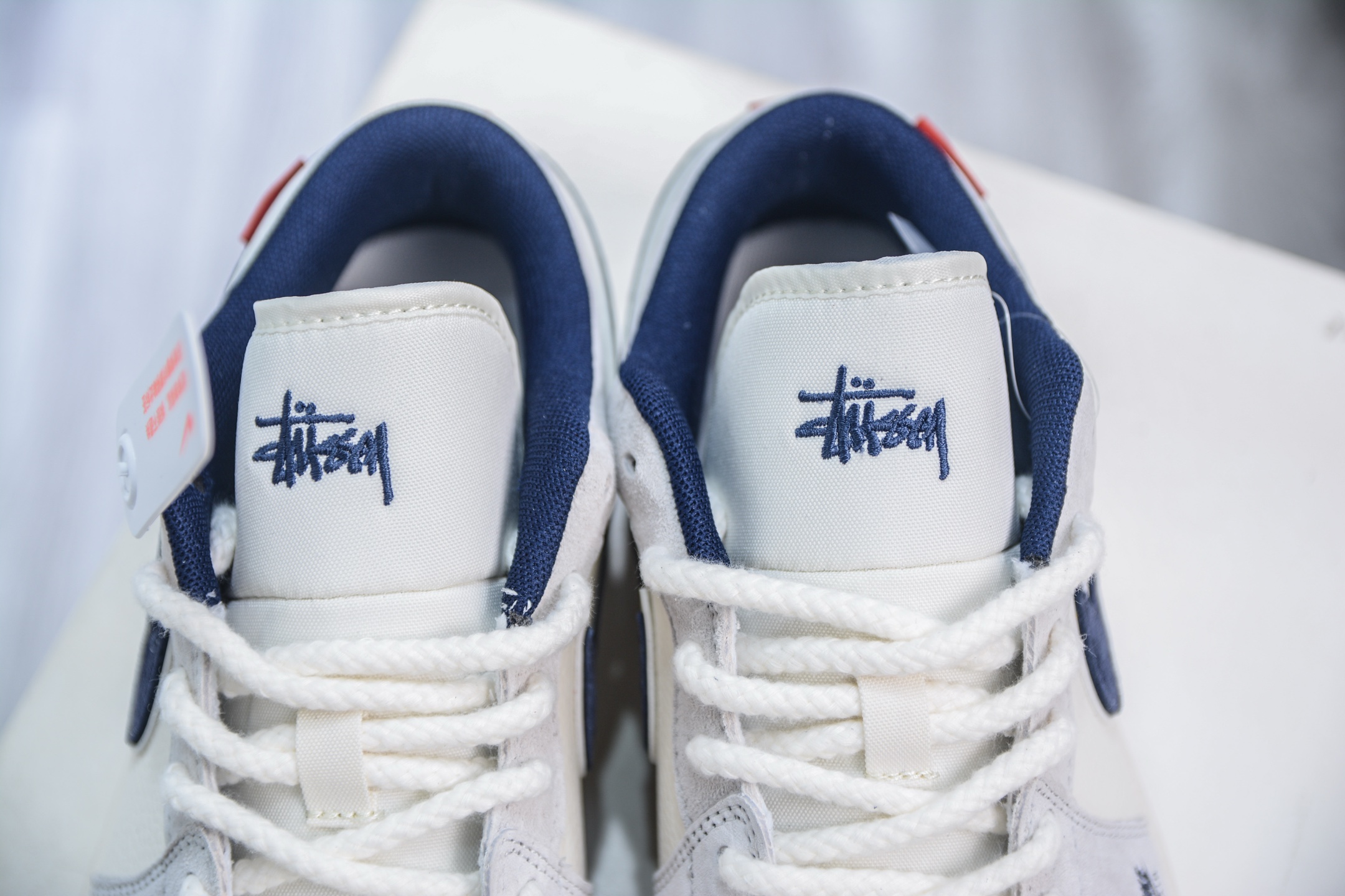 Air Jordan 1 Retro Low x Stussy x Supreme SUP斯图西联名-白灰深蓝勾 YX5066-303