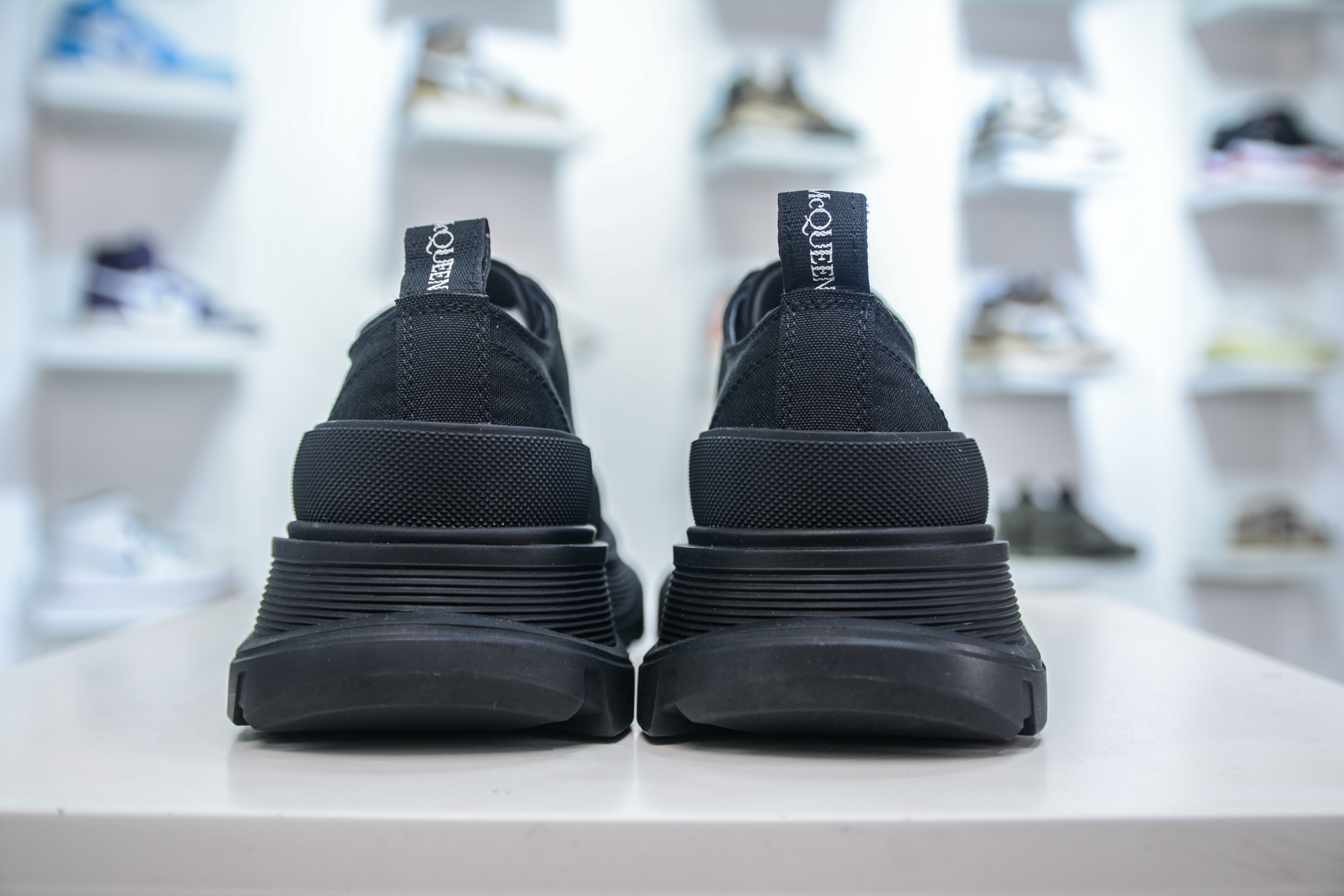 AlexanderMcQueen/亚历山大麦昆松糕鞋厚底增高帆布鞋