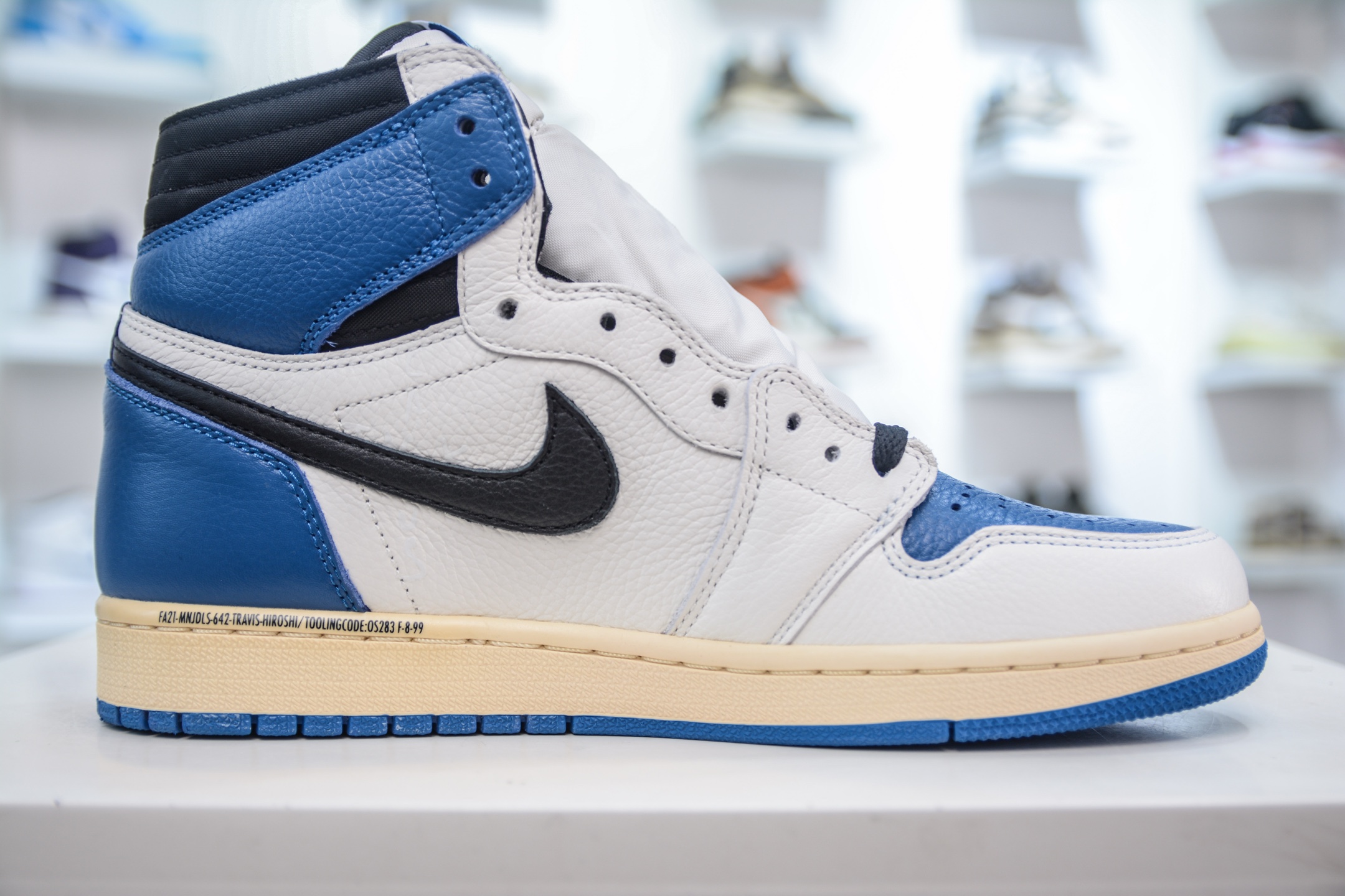 FK纯原 Travis Scott x Fragment x Air Jordan AJ1 High SP ”Military Blue” 闪电倒钩高帮 DH3227-105