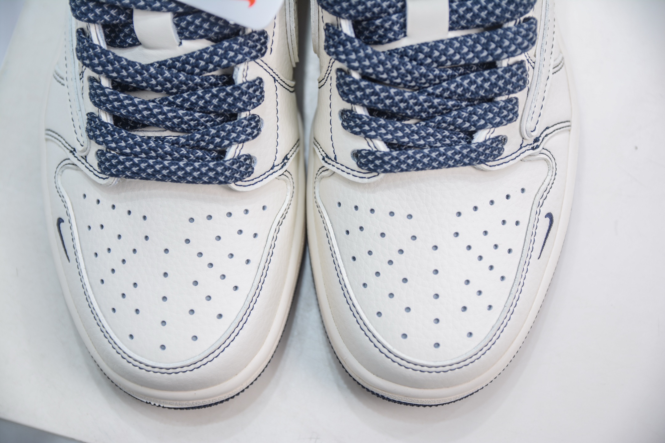 TS x Air Jordan x Stussy AJ1 Low 倒钩低帮联名斯图西-白深蓝 ZH2598-230