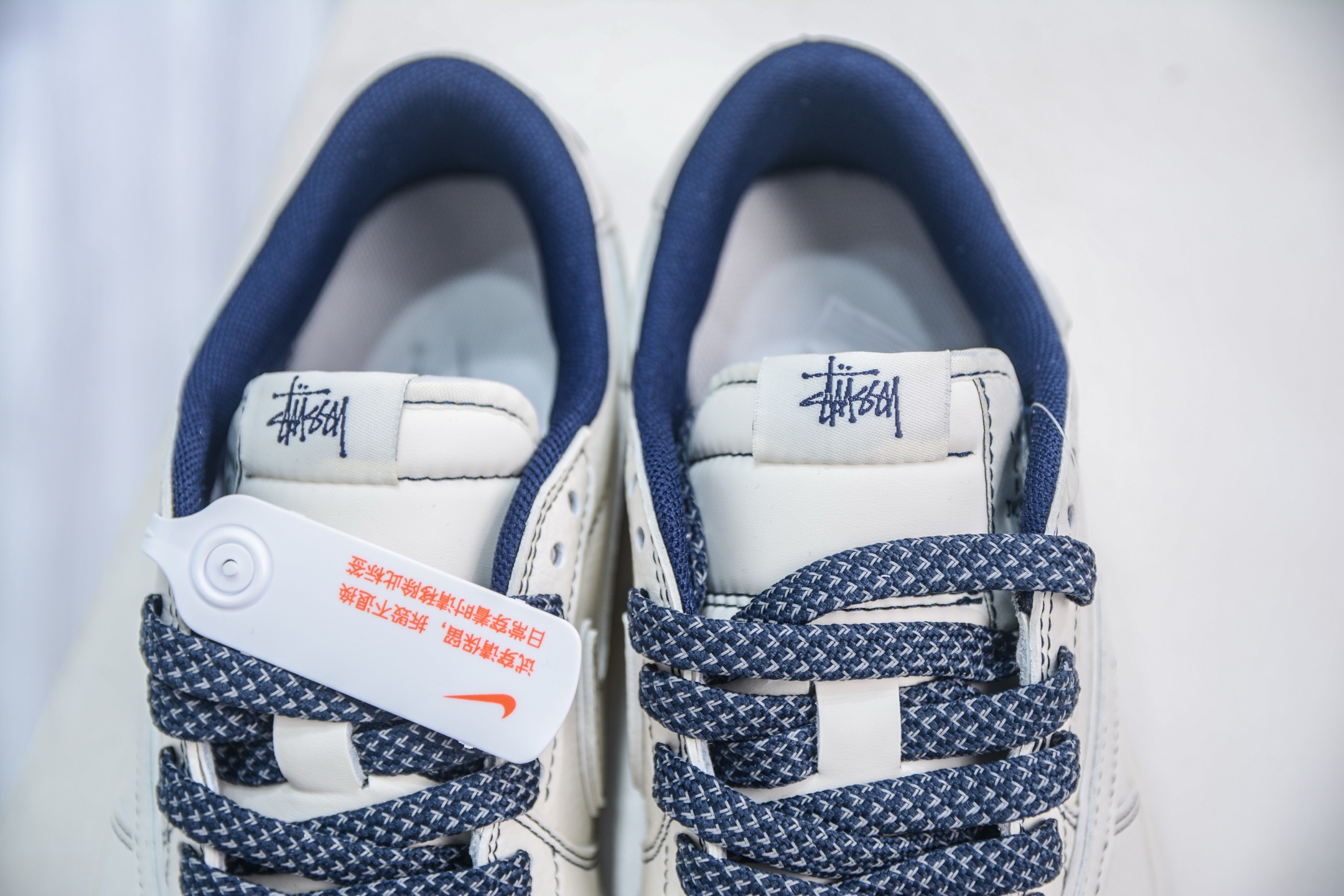 TS x Air Jordan x Stussy AJ1 Low 倒钩低帮联名斯图西-白深蓝 ZH2598-230