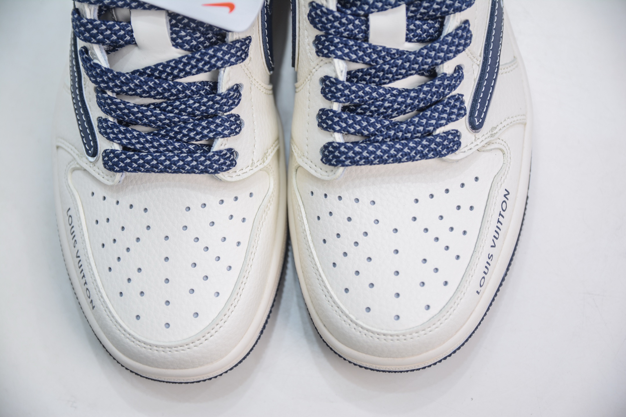 TS x Air Jordan x Louis Vuitton AJ1 Low 倒钩低帮LV联名-泼墨蓝勾 ZH2598-242