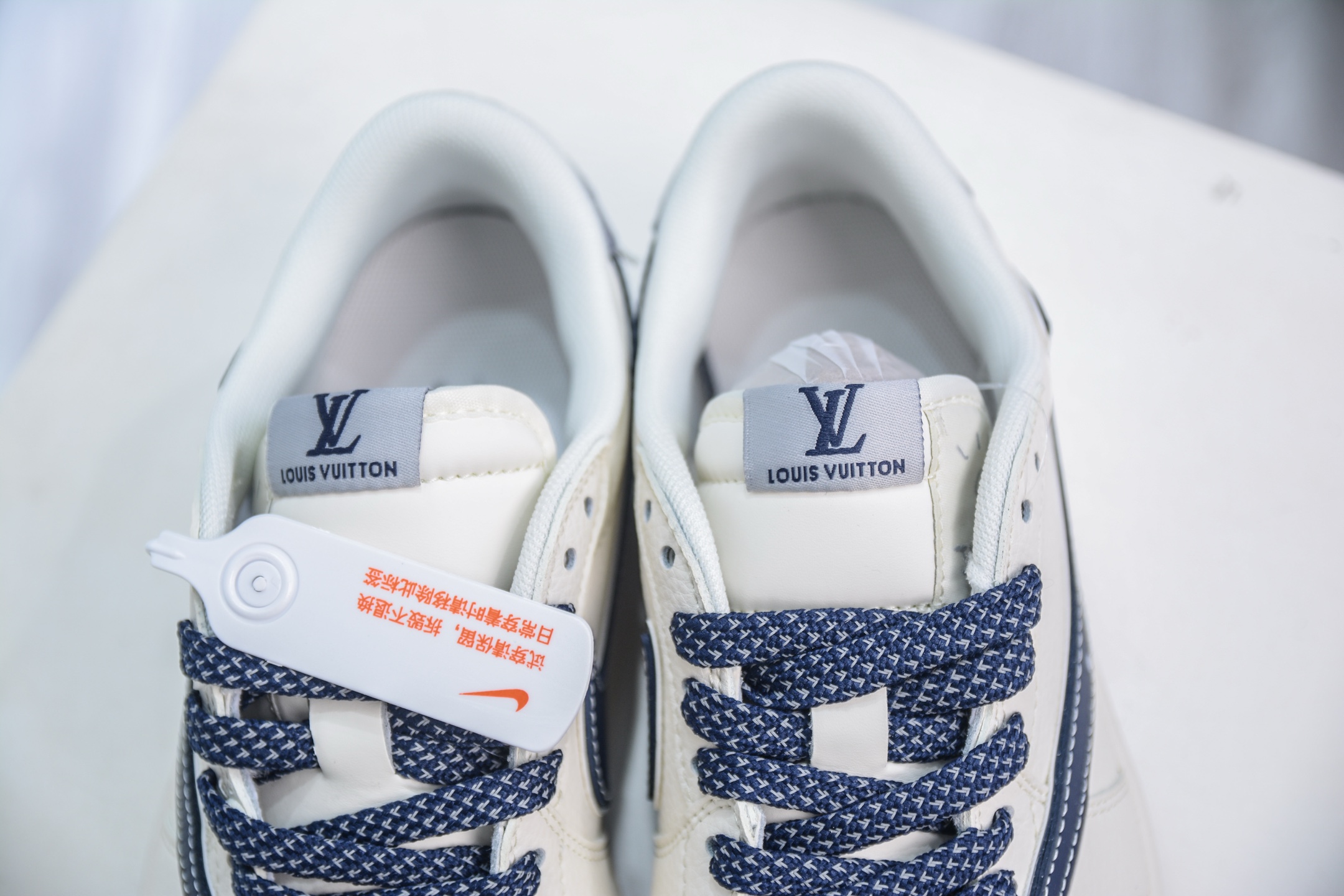 TS x Air Jordan x Louis Vuitton AJ1 Low 倒钩低帮LV联名-泼墨蓝勾 ZH2598-242