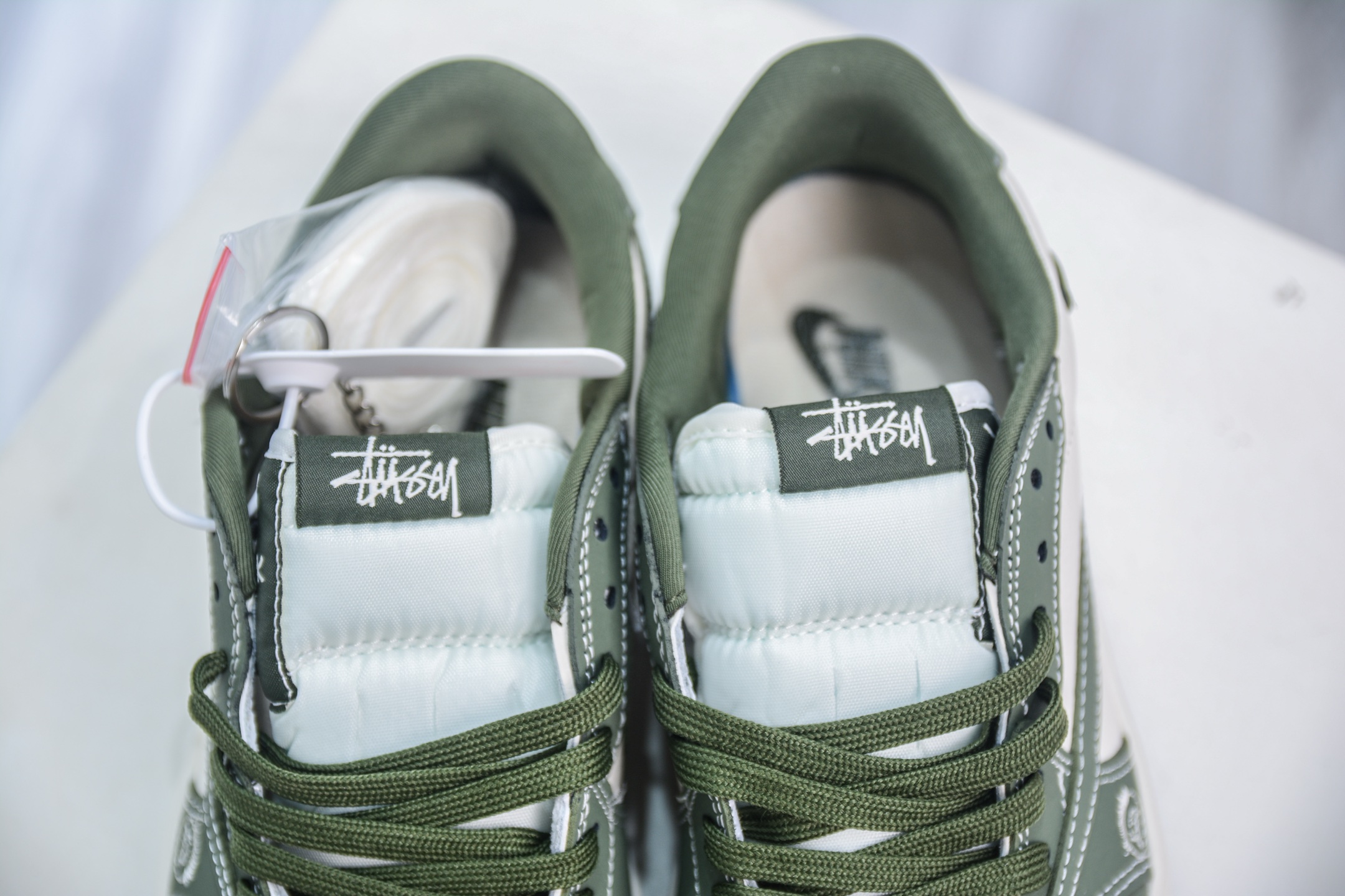 TS x Air Jordan x Stussy AJ1 Low 倒钩低帮联名斯图西-白绿鬼脸 XS2024-025