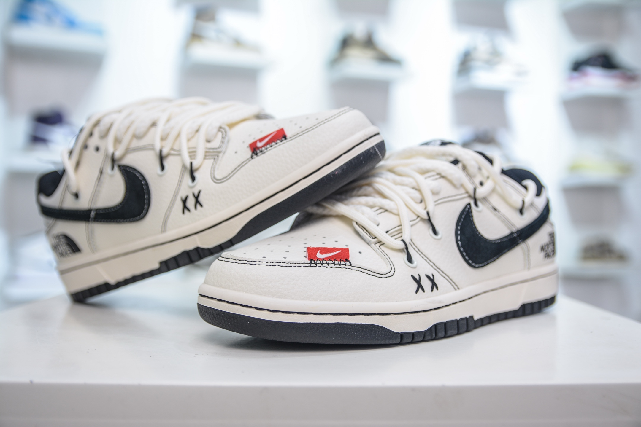 Nike SB Dunk Low x The North Face x CDG 北面CDG联名-米白黑绑带 YX5066-286