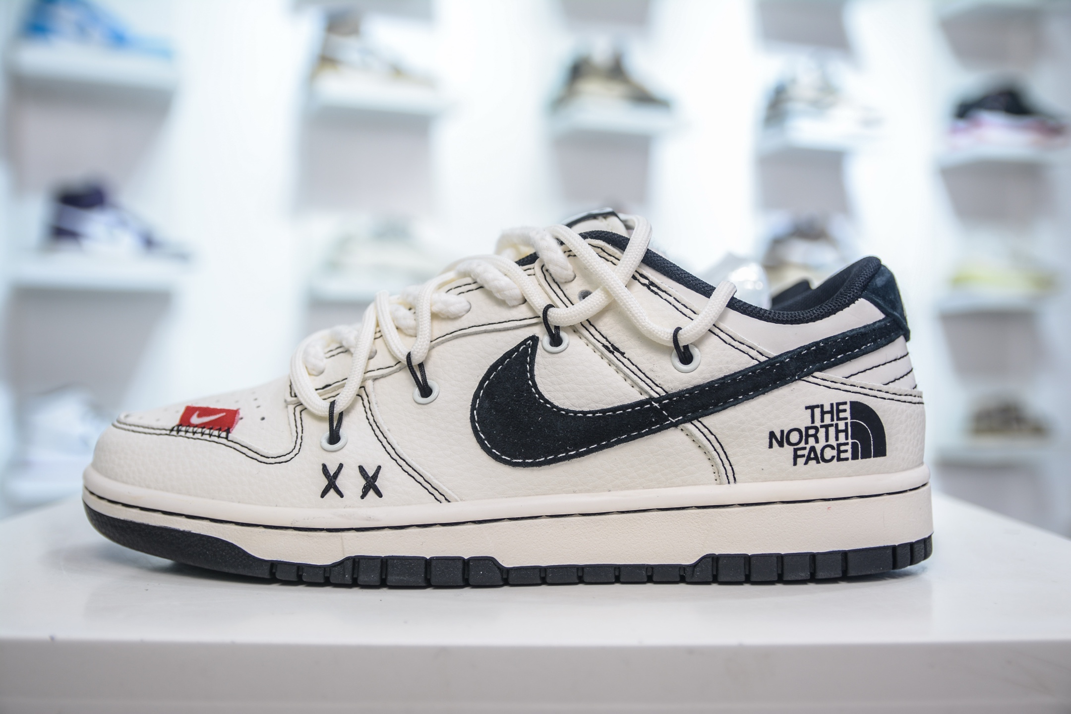 Nike SB Dunk Low x The North Face x CDG 北面CDG联名-米白黑绑带 YX5066-286