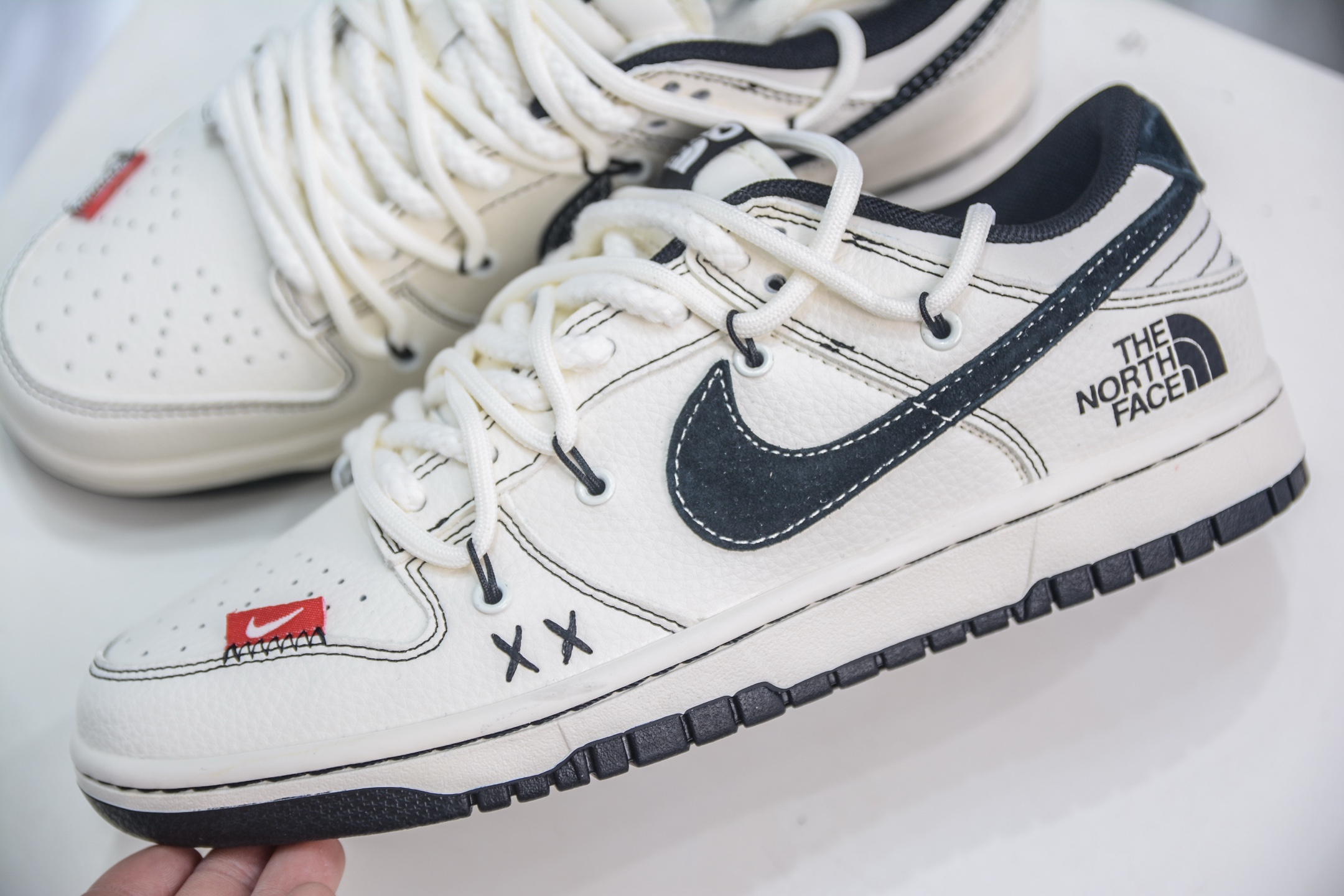 Nike SB Dunk Low x The North Face x CDG 北面CDG联名-米白黑绑带 YX5066-286