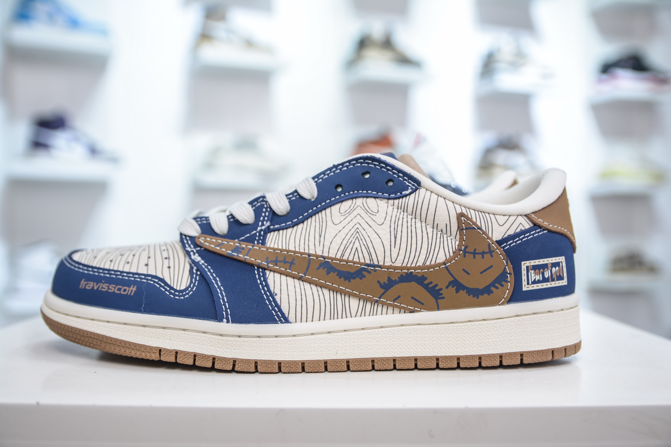 TS x Air Jordan x Fear Of God AJ1 Low 倒钩低帮联名FOG-波纹鬼脸 XS2024-007