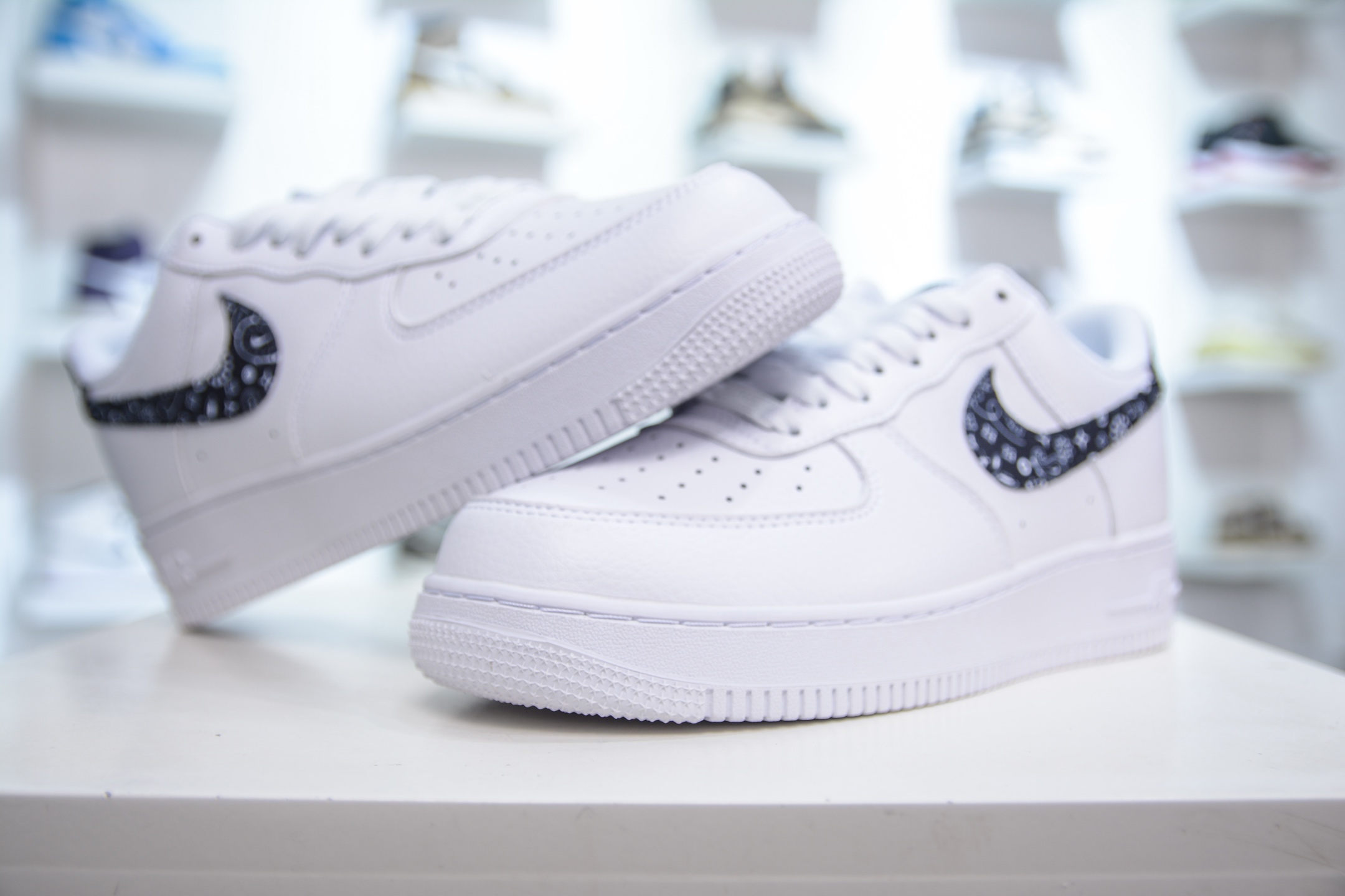 PB版 Nike Air Force 1 Low ”Paisley Swoosh”白黑腰果花 空军一号低帮百搭休闲运动板鞋 DH4408-101