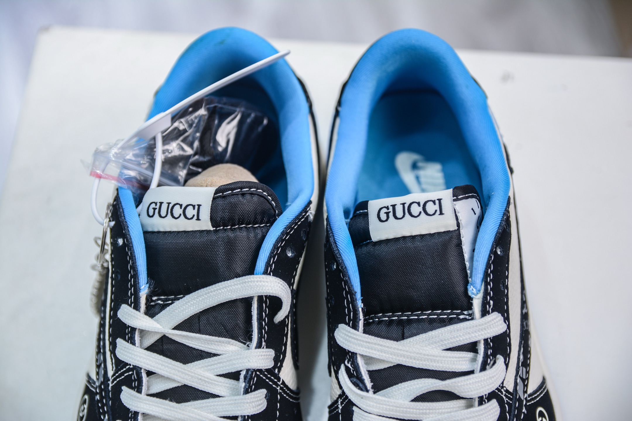 TS x Air Jordan x GUCCI AJ1 Low 倒钩低帮联名古驰-白黑蓝 XS2024-037
