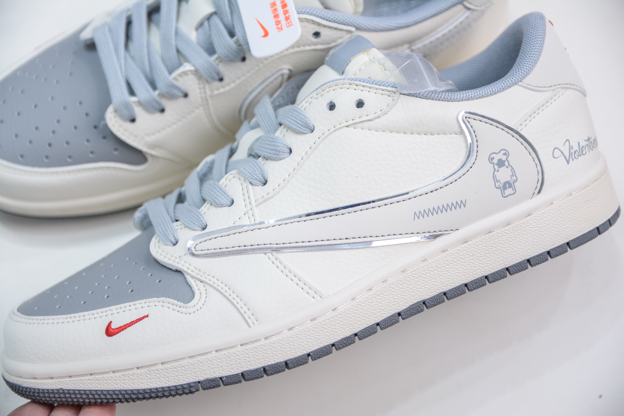 TS x Air Jordan 1 Retro Low x 暴力熊联名-卡通白灰 XS7089-527