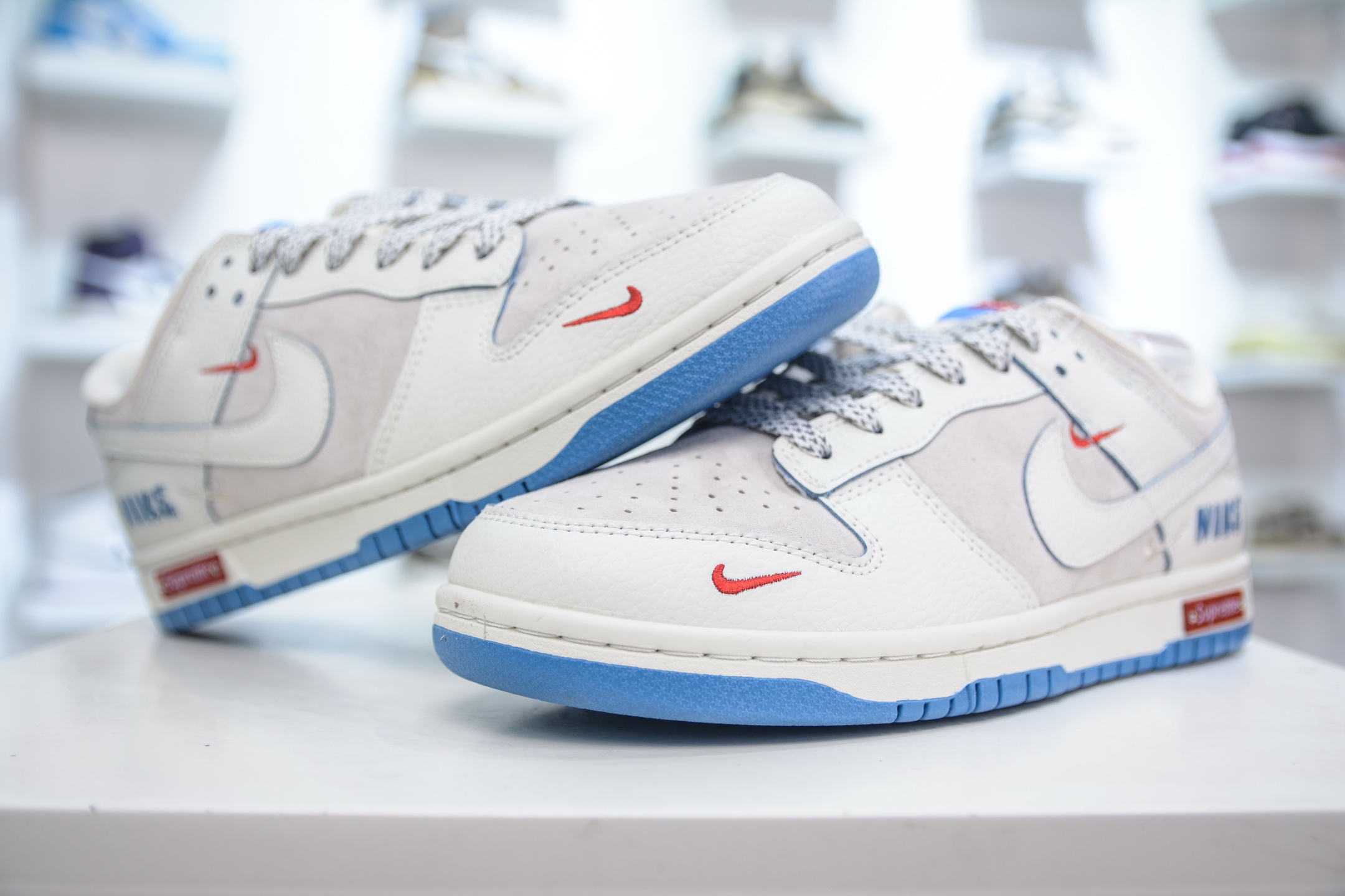 280 Nike SB Dunk Low x Supreme SUP联名-白蓝红三小钩 SC9207-411