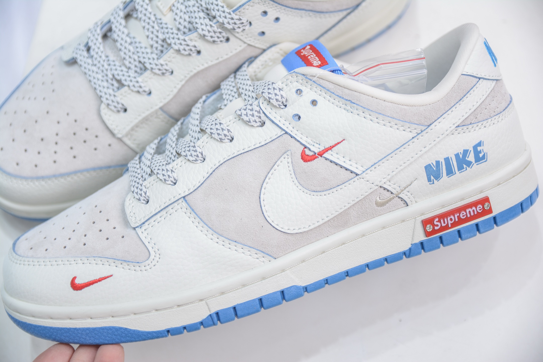 280 Nike SB Dunk Low x Supreme SUP联名-白蓝红三小钩 SC9207-411