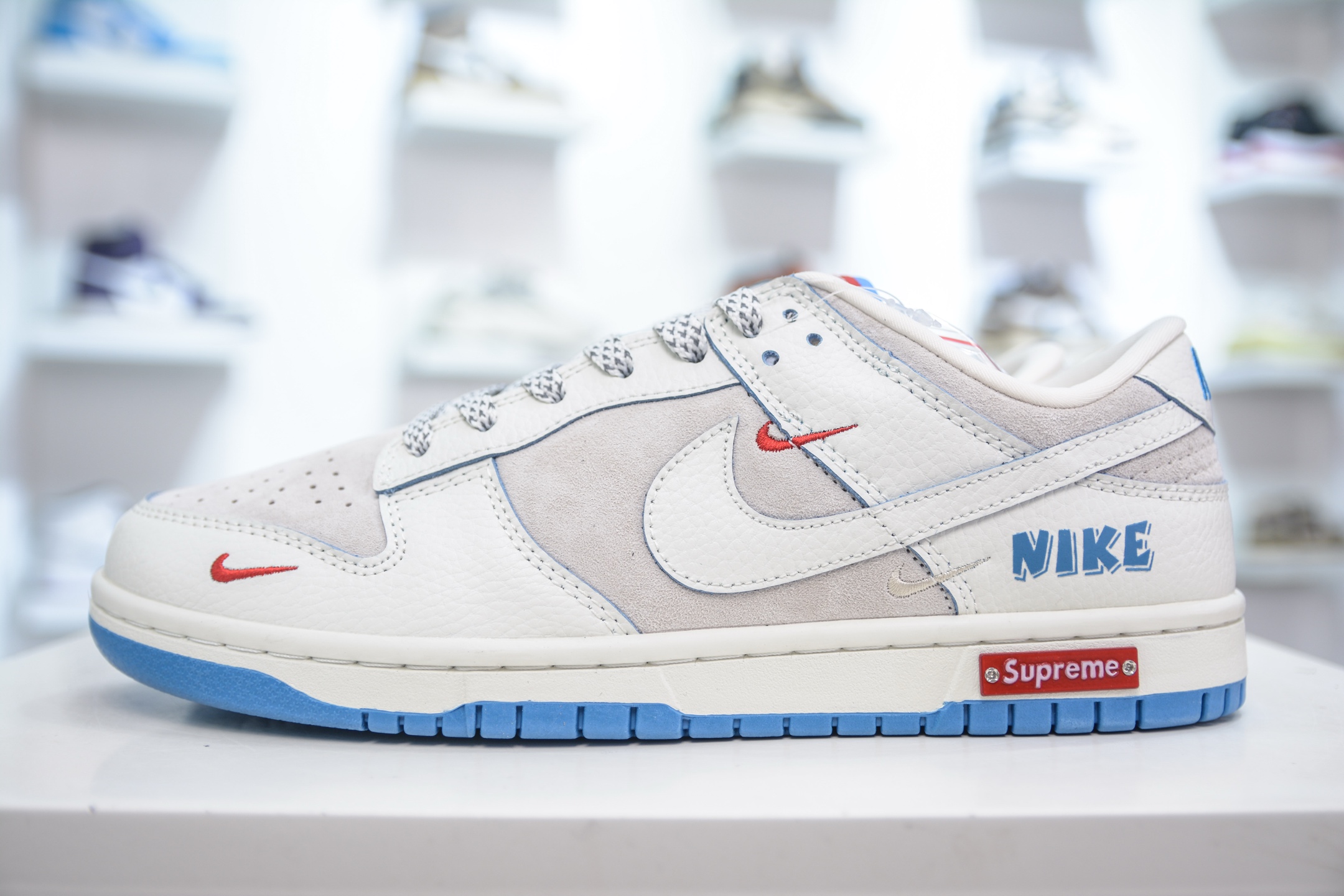 280 Nike SB Dunk Low x Supreme SUP联名-白蓝红三小钩 SC9207-411