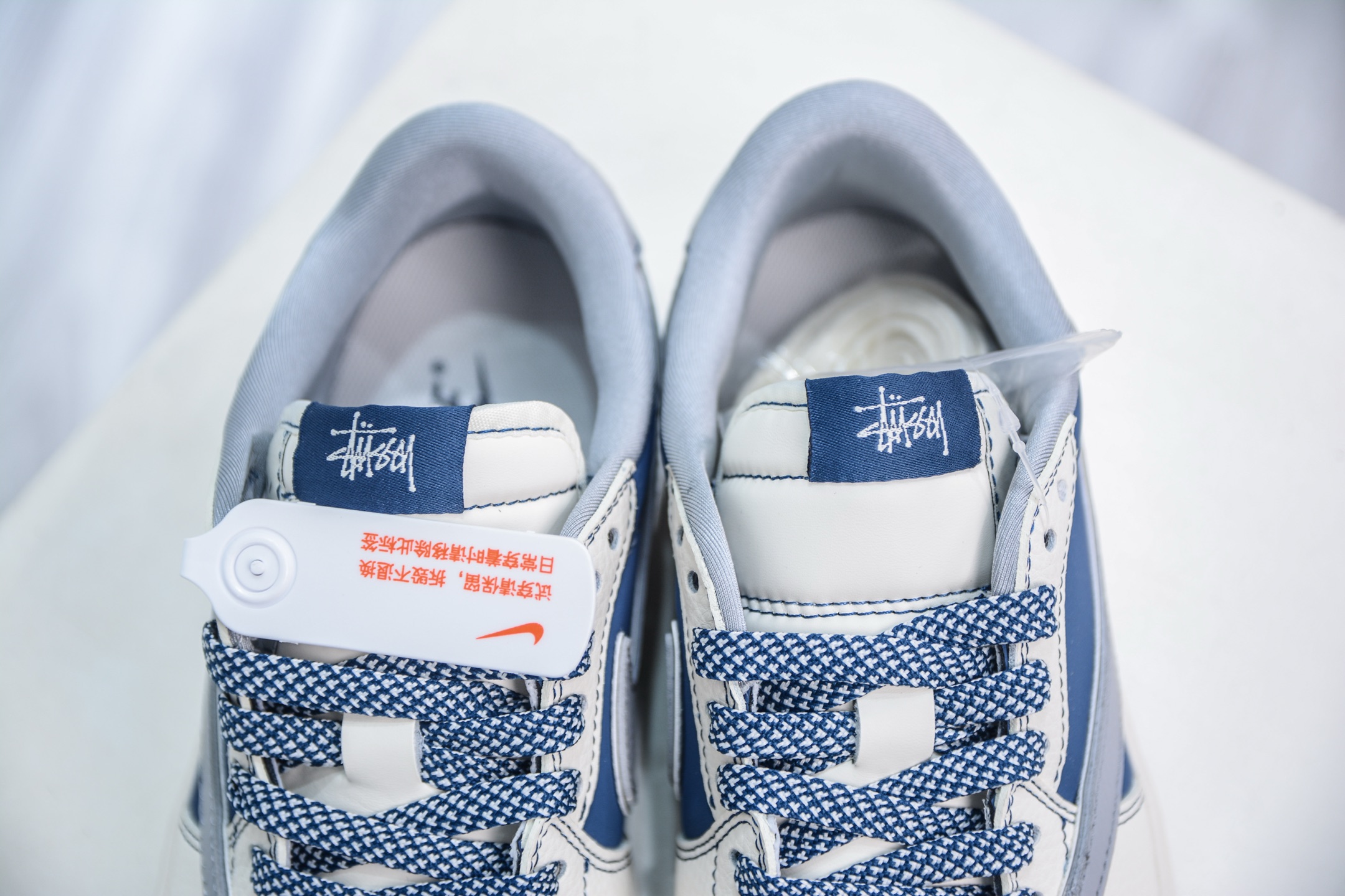 270 TS x Air Jordan x Stussy AJ1 Low 倒钩低帮联名斯图西-白蓝灰勾 ZH2598-245