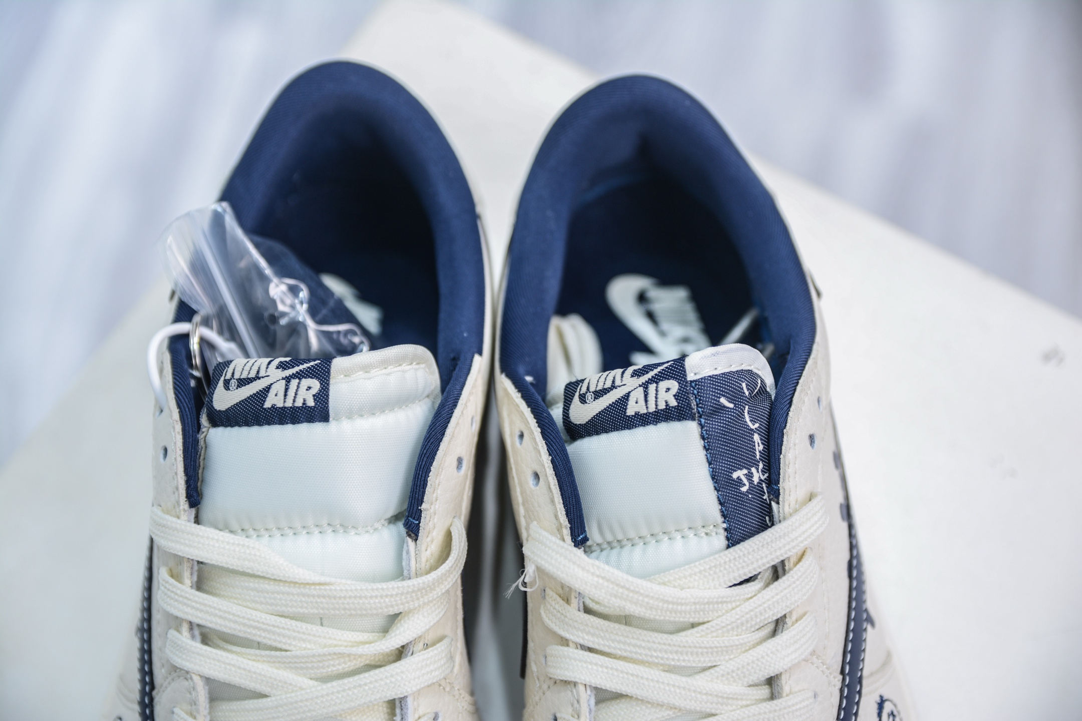 270 Travis Scott x Fragment Design x Air Jordan 1 Low OG SP AJ1 耐克联名-米白深蓝鬼脸 LD2025-009