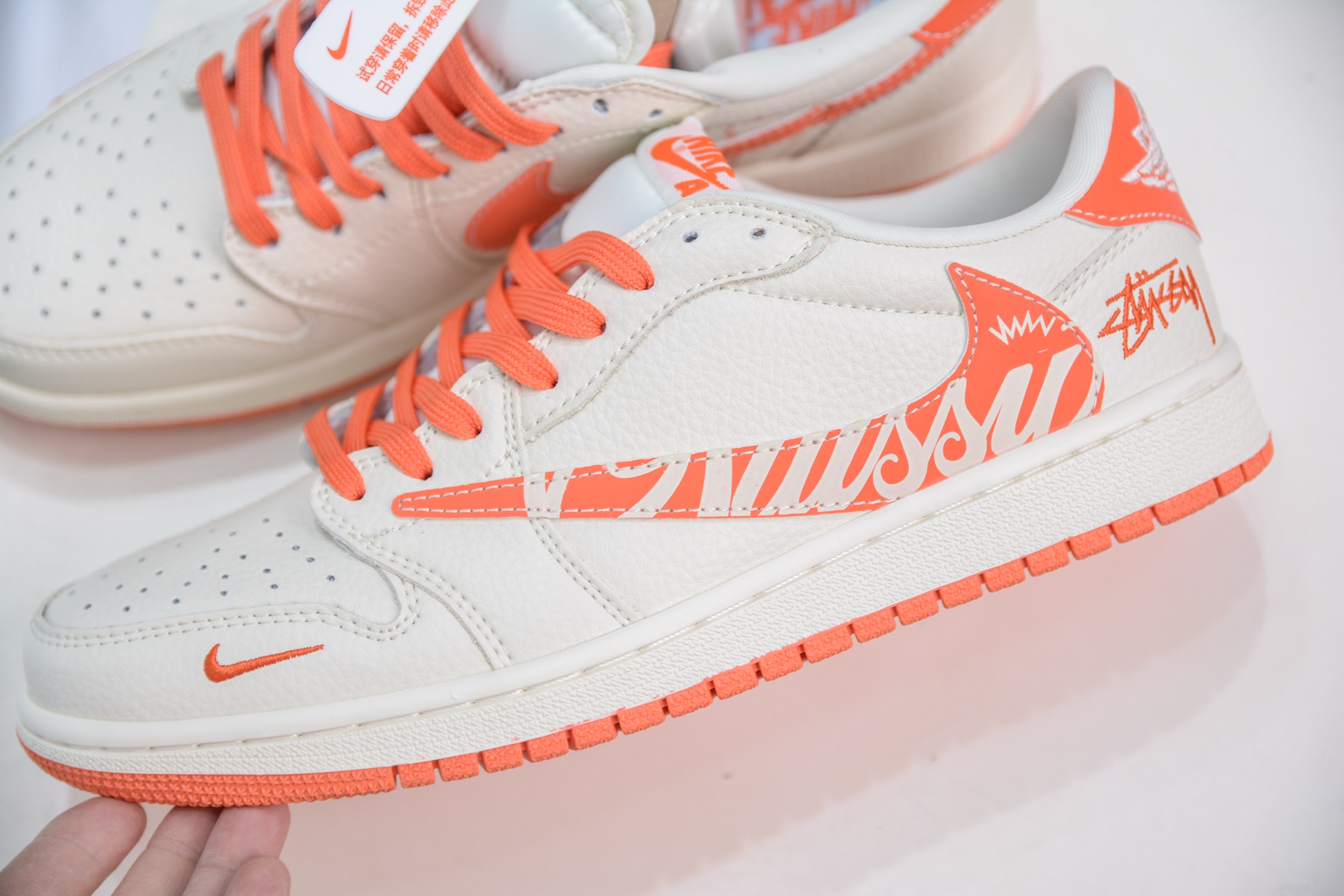 270 TS x Air Jordan x Stussy AJ1 Low 倒钩低帮联名斯图西-夏日橙 LD2025-020
