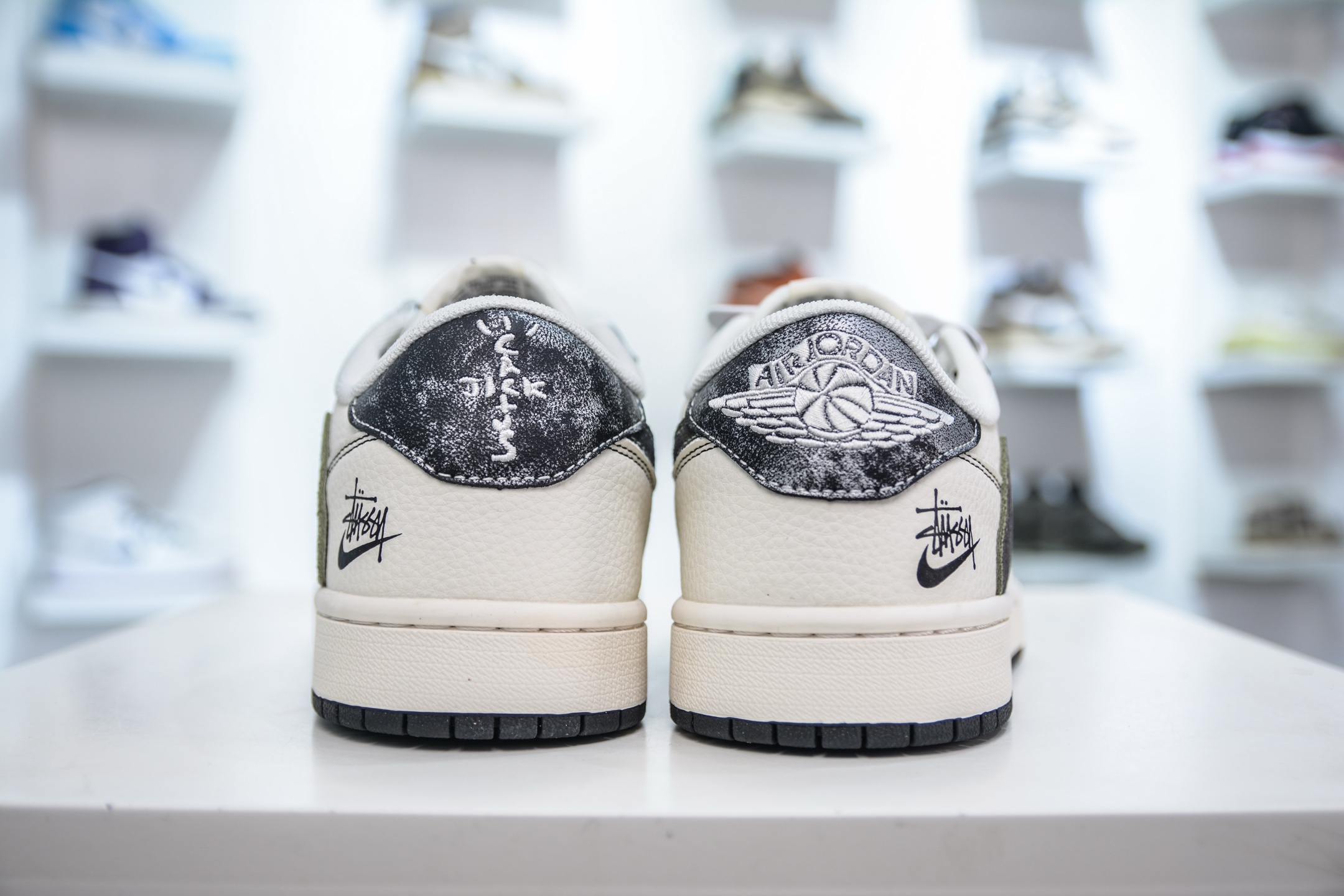 TS x Air Jordan x Stussy Air Jordan 1 Low - Camo Swoosh Custom Sneakers 2 i1747246676711 7023 0 1