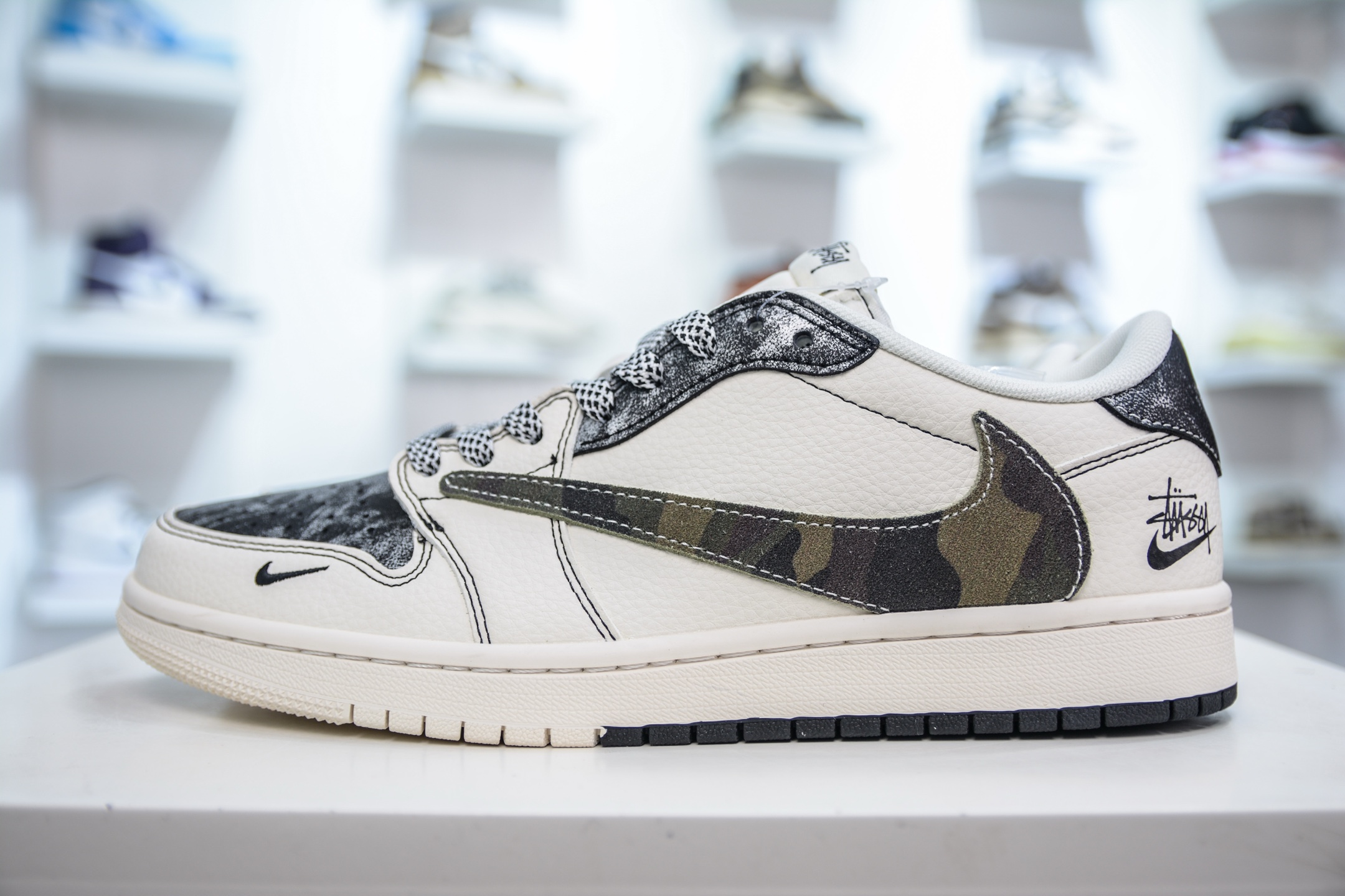 TS x Air Jordan x Stussy Air Jordan 1 Low - Camo Swoosh Custom Sneakers 1 i1747246681265 2422 0 0