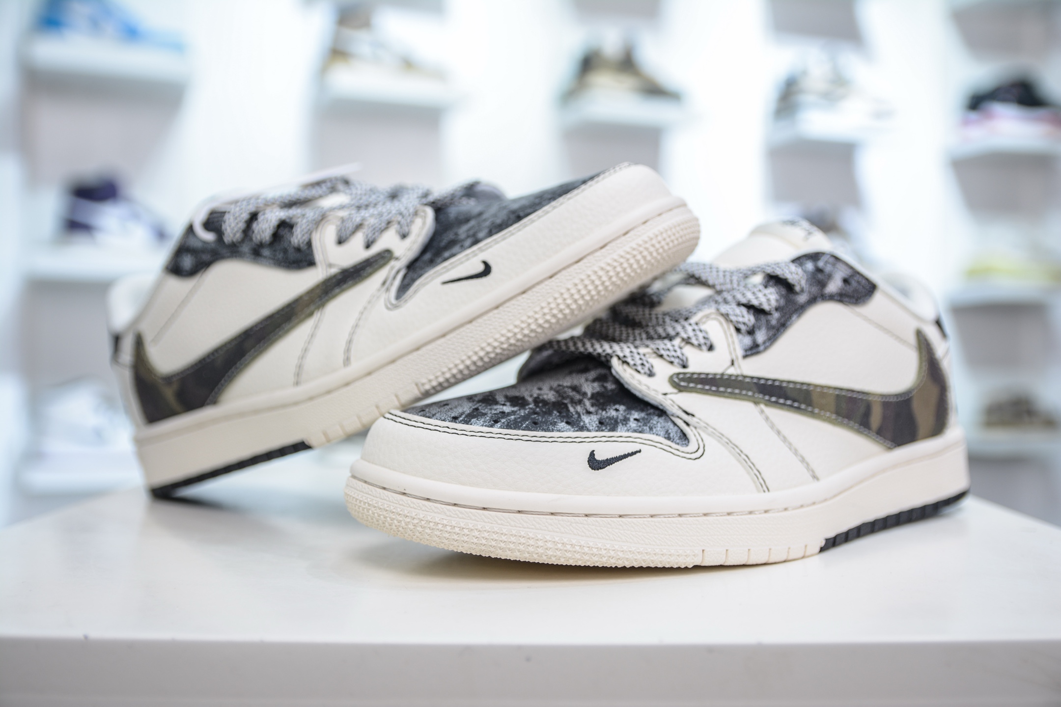 TS x Air Jordan x Stussy Air Jordan 1 Low - Camo Swoosh Custom Sneakers 4 i1747246681362 7593 0 3