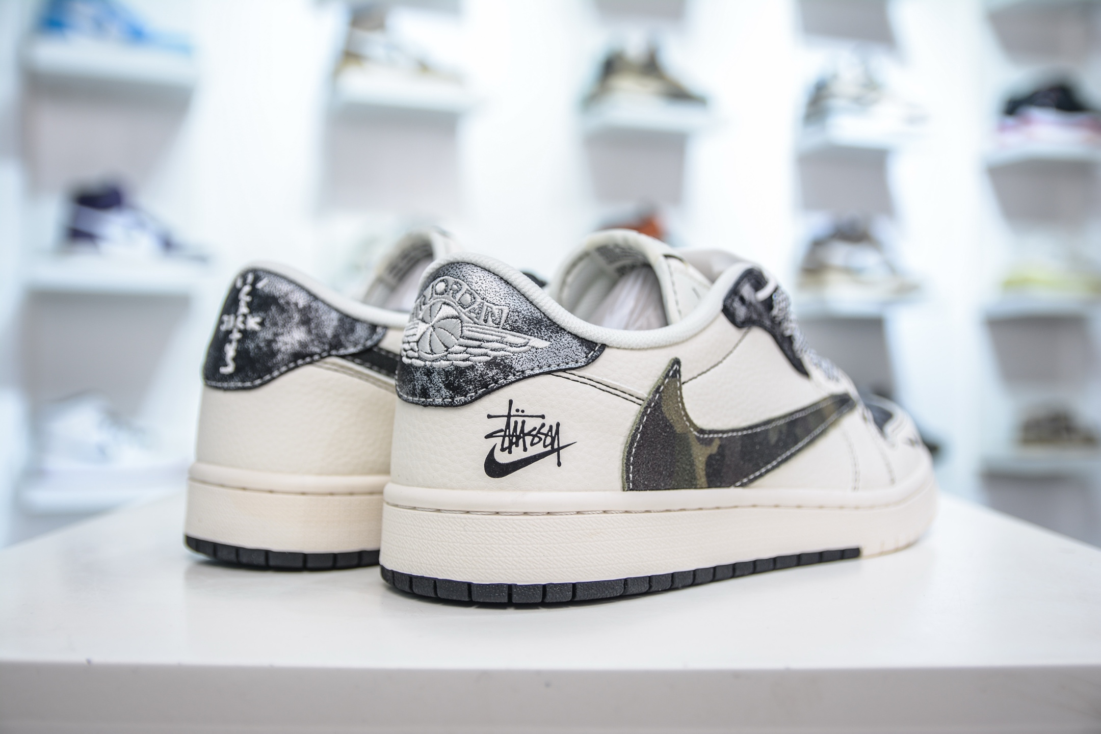 TS x Air Jordan x Stussy Air Jordan 1 Low - Camo Swoosh Custom Sneakers 6 i1747246681424 6389 0 5