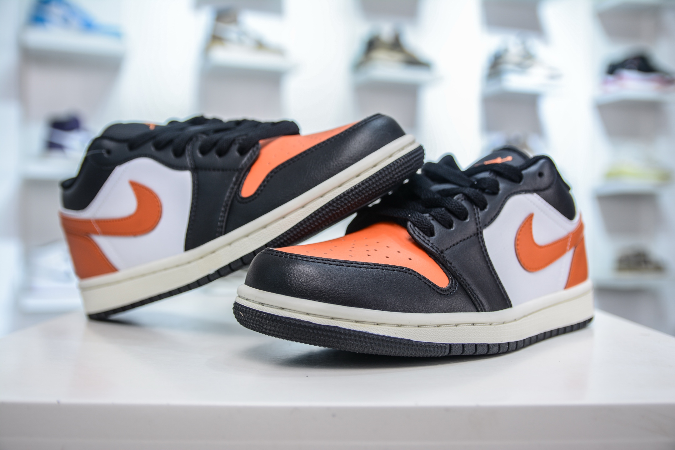 Air Jordan 1 Low Black/White/Orange Basketball Shoes - Style 553558-081 4 i1747247171833 1050 0 3
